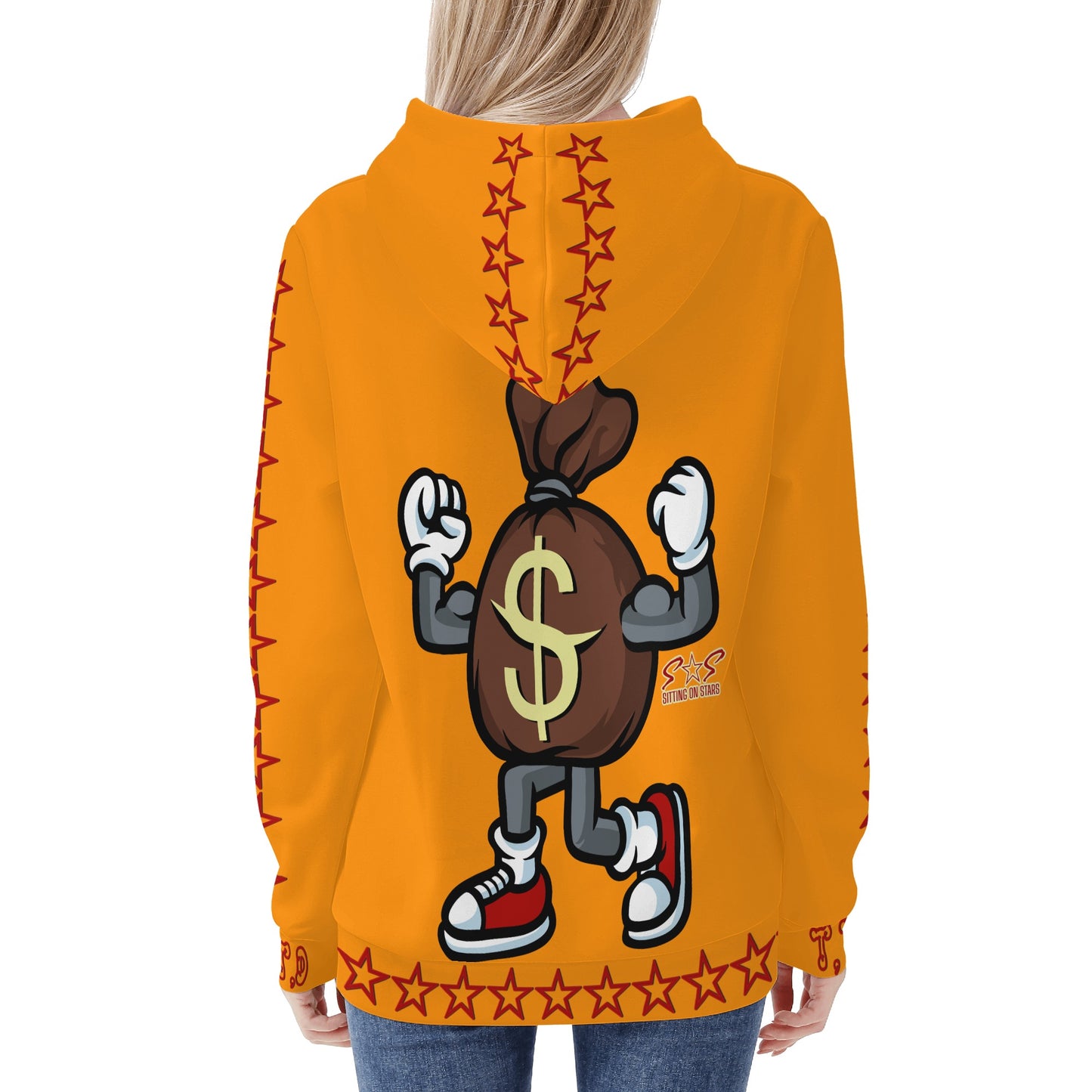 T.T.D (Ten Toes Down) Womens Orange Hoodie