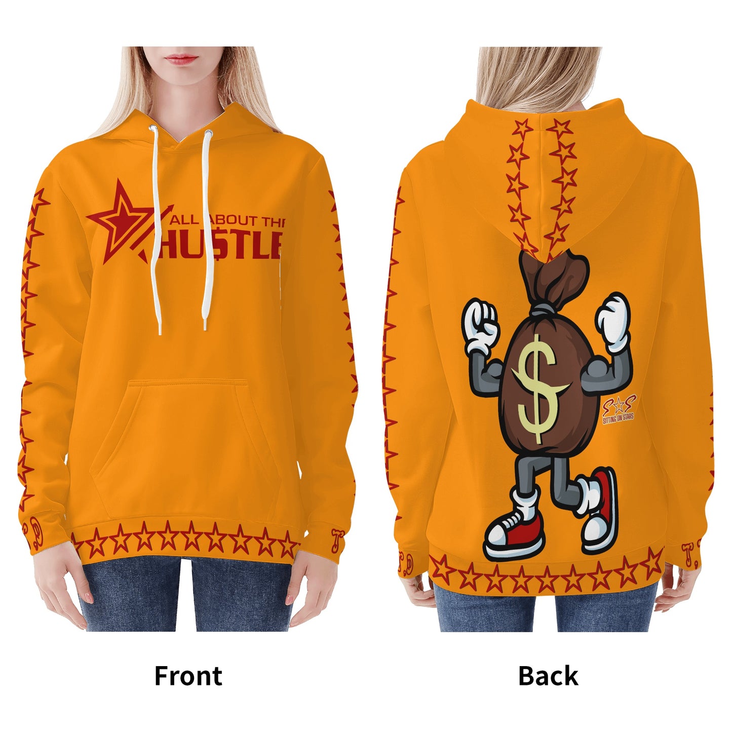 T.T.D (Ten Toes Down) Womens Orange Hoodie