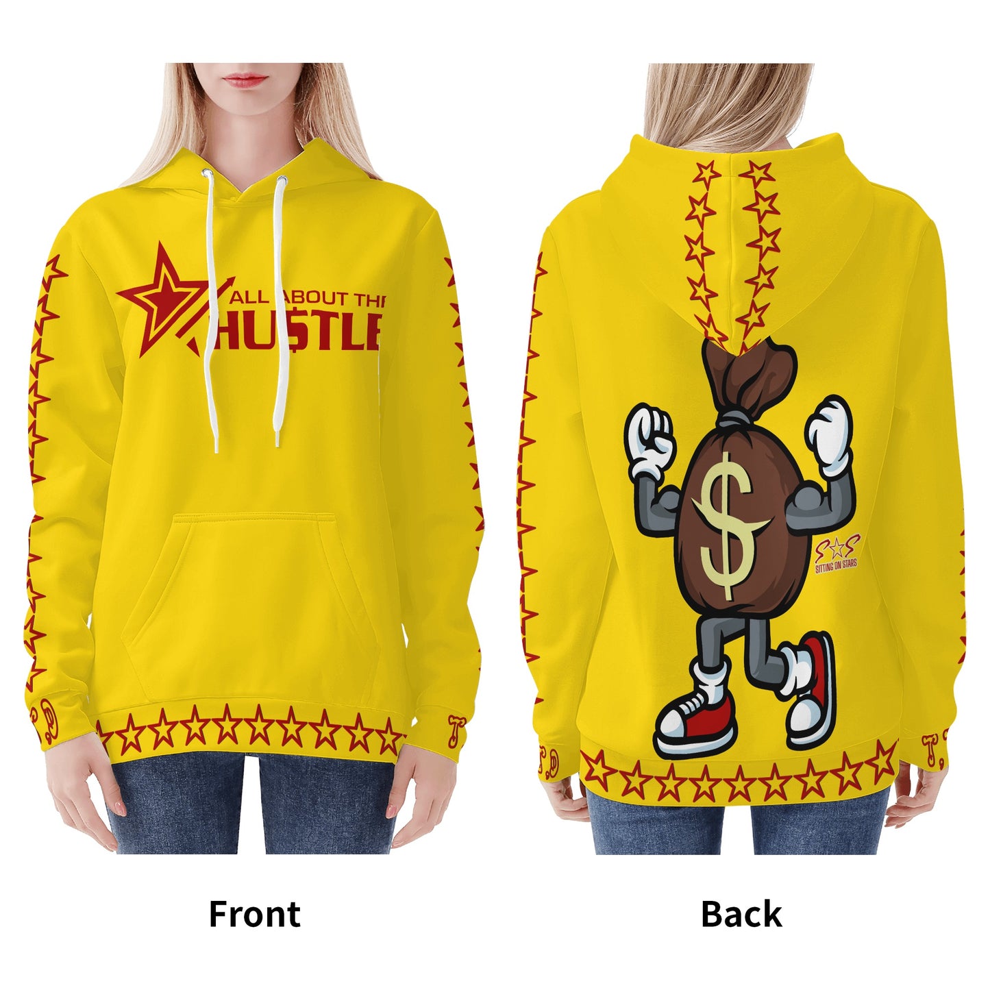 T.T.D (Ten Toes Down) Womens Gold Hoodie