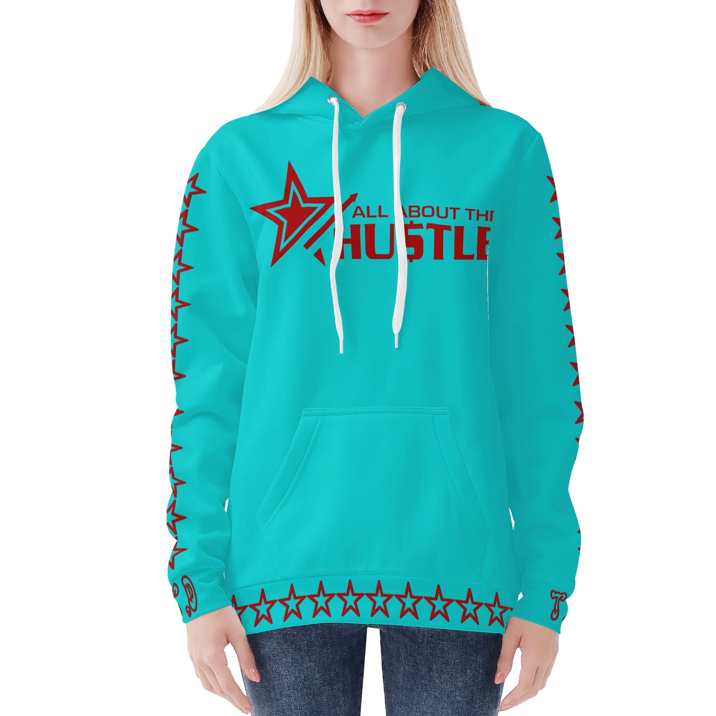 T.T.D (Ten Toes Down) Womens Turquoise Hoodie