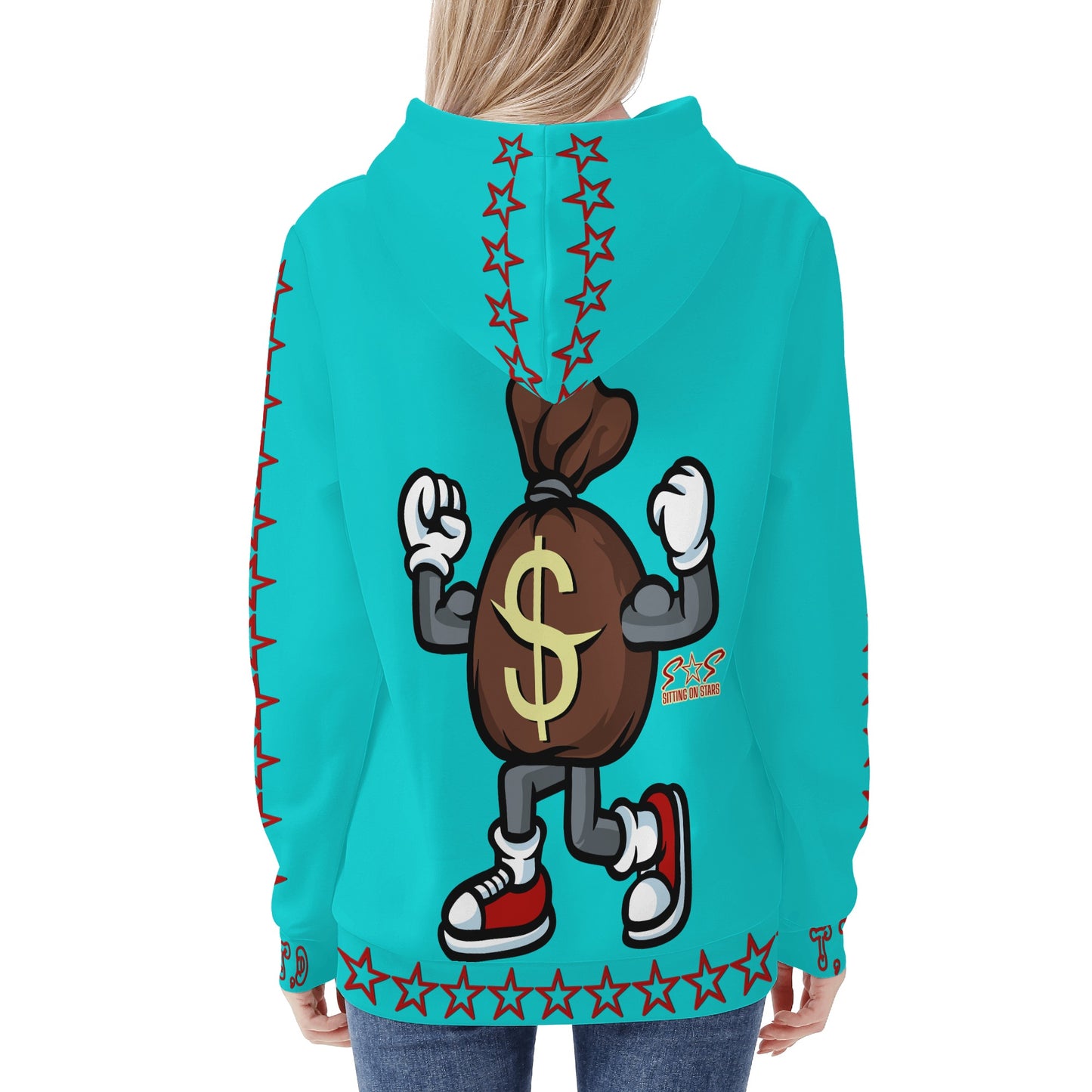 T.T.D (Ten Toes Down) Womens Turquoise Hoodie