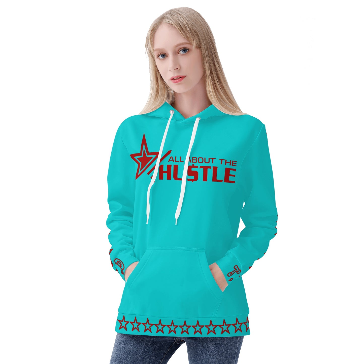 T.T.D (Ten Toes Down) Womens Turquoise Hoodie