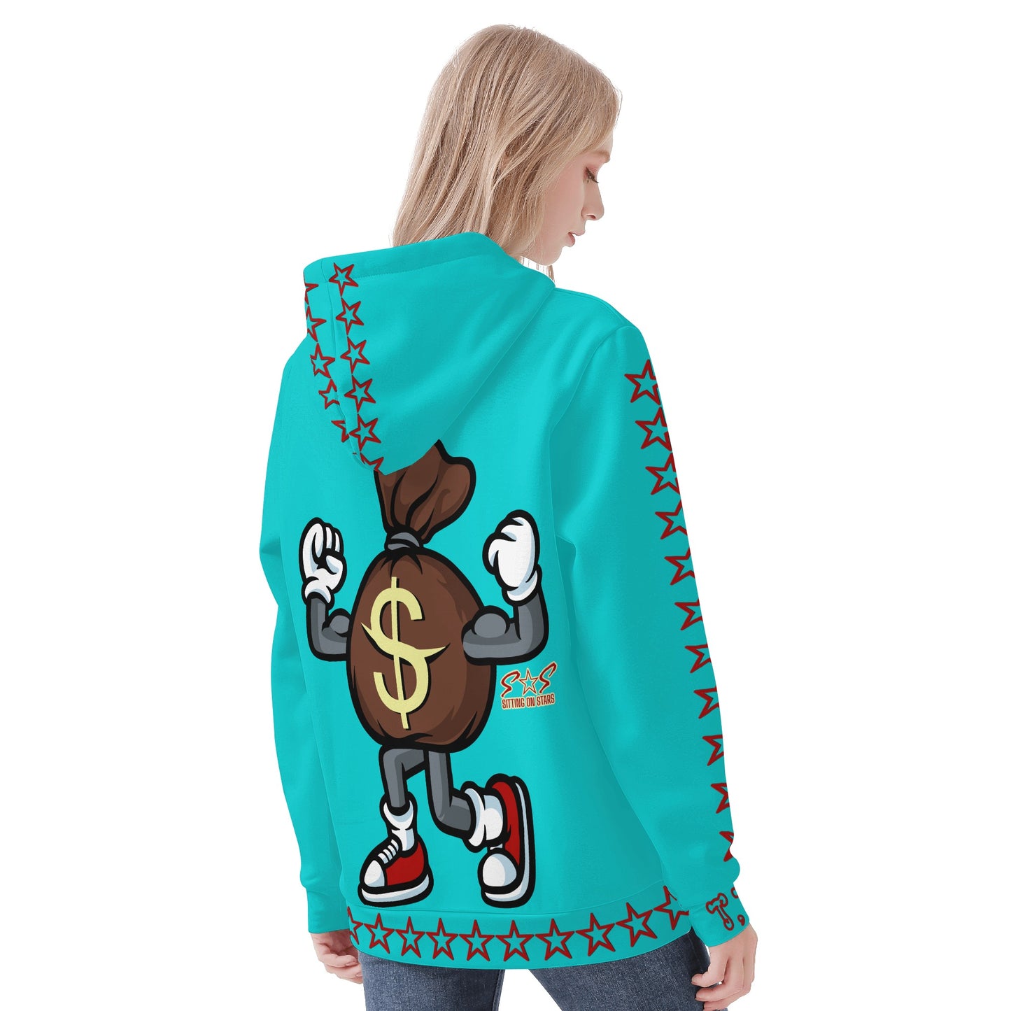 T.T.D (Ten Toes Down) Womens Turquoise Hoodie