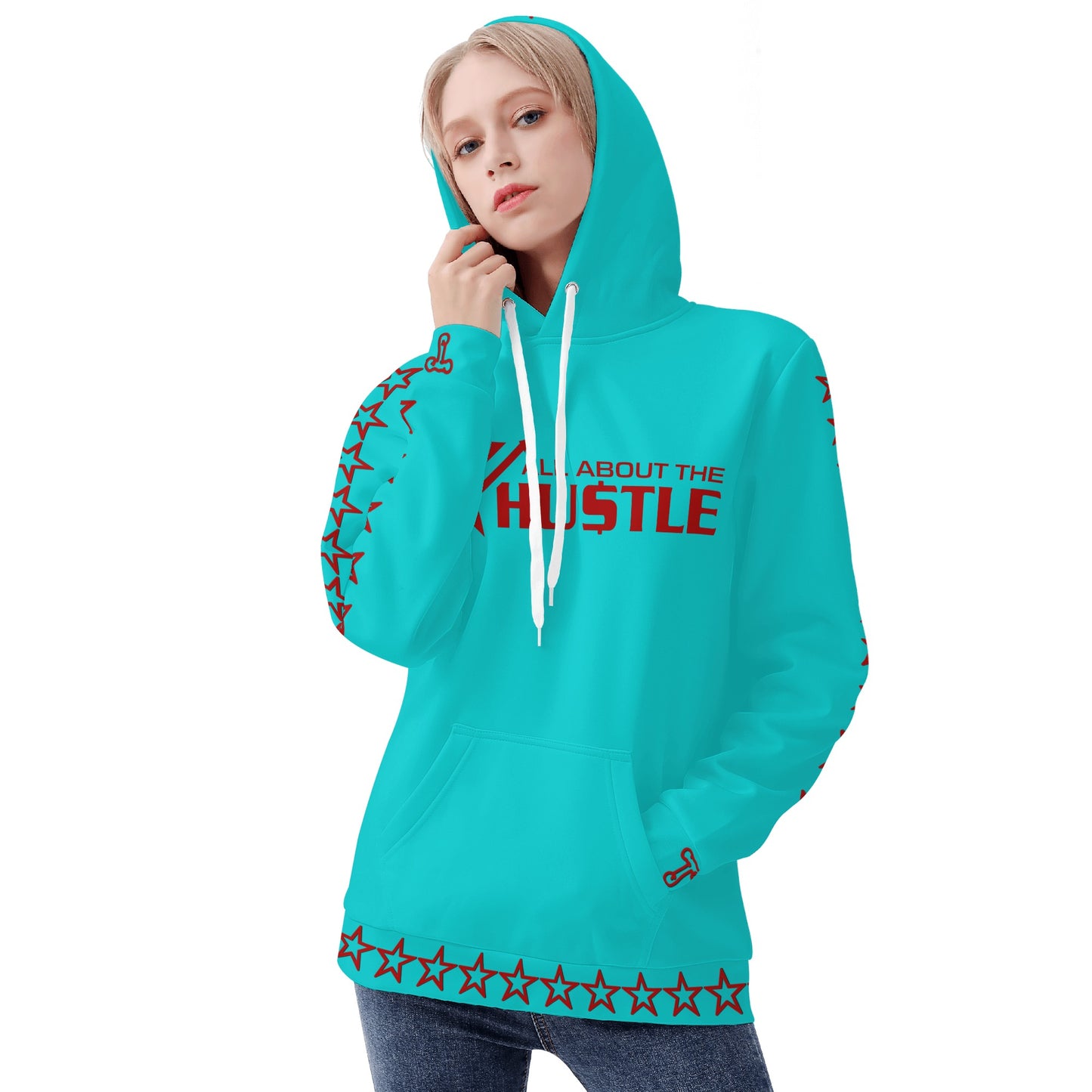 T.T.D (Ten Toes Down) Womens Turquoise Hoodie