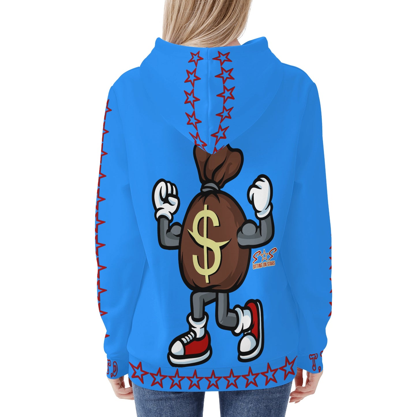 T.T.D (Ten Toes Down) Womens Blue Hoodie