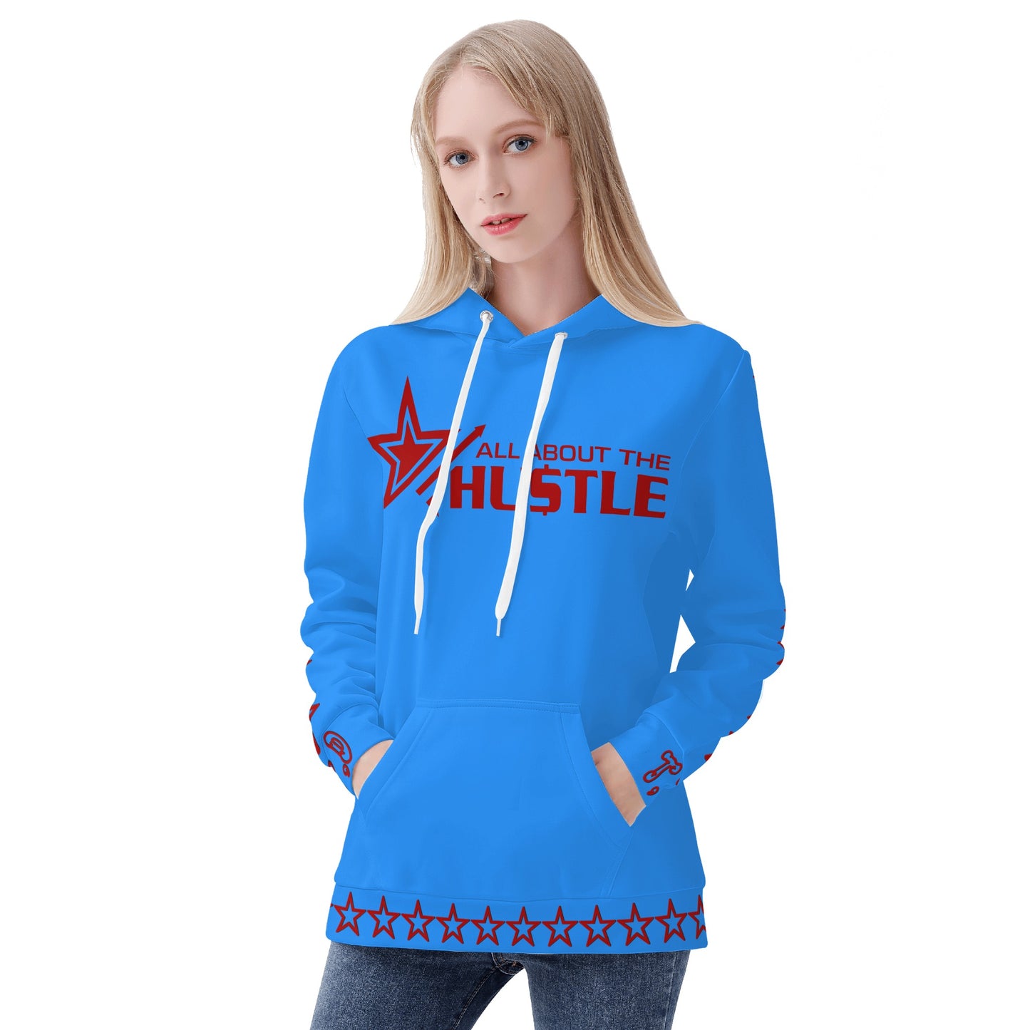 T.T.D (Ten Toes Down) Womens Blue Hoodie