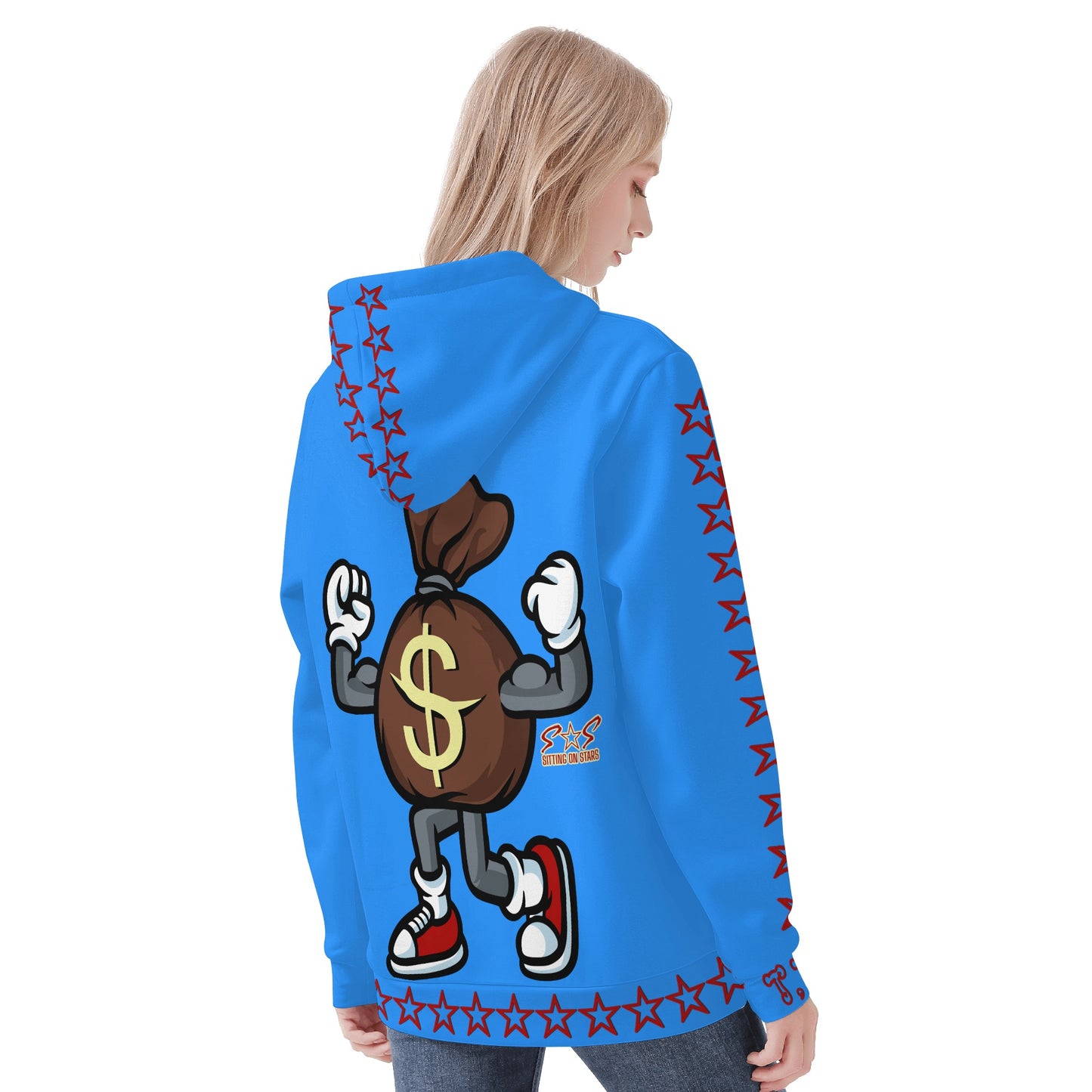 T.T.D (Ten Toes Down) Womens Blue Hoodie