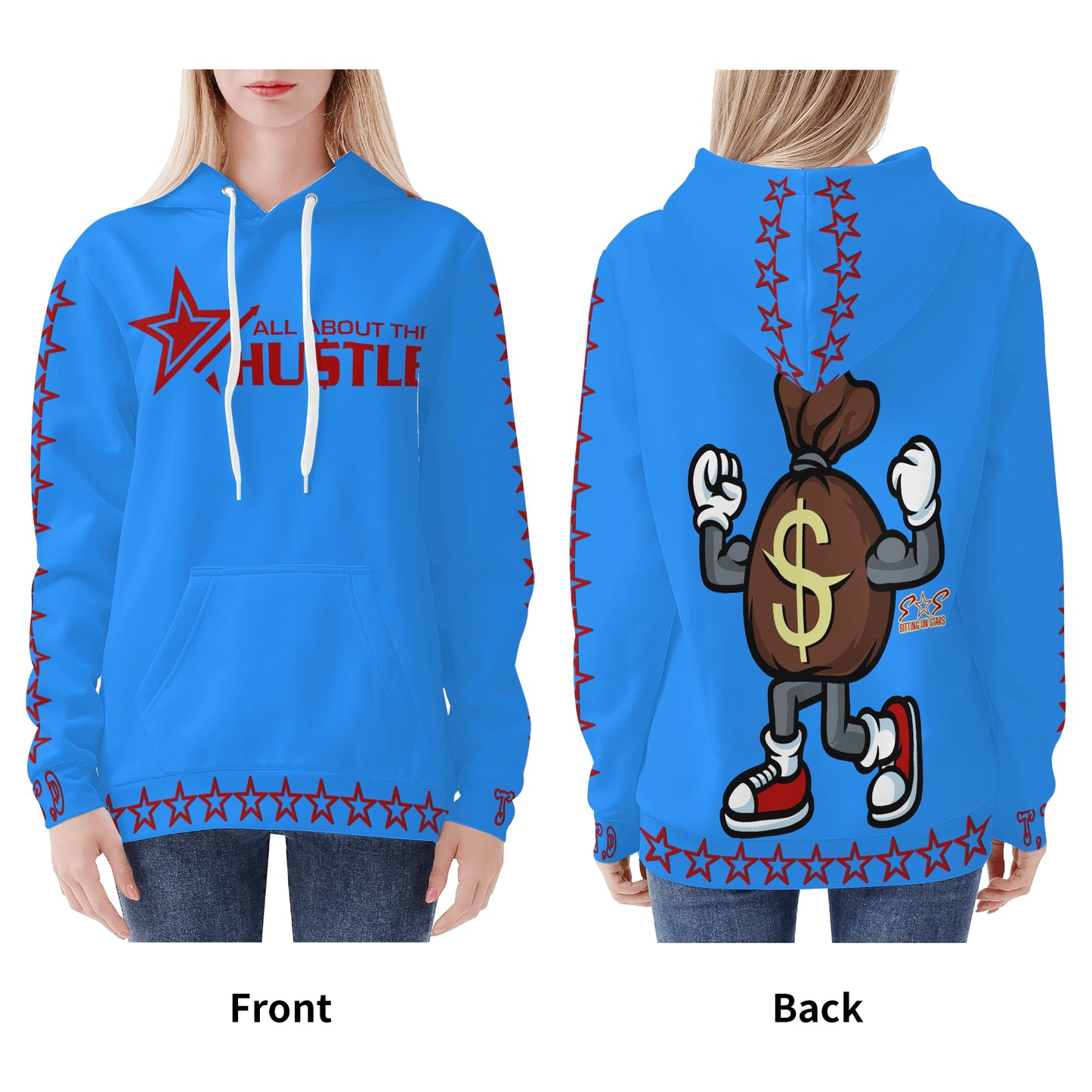 T.T.D (Ten Toes Down) Womens Blue Hoodie