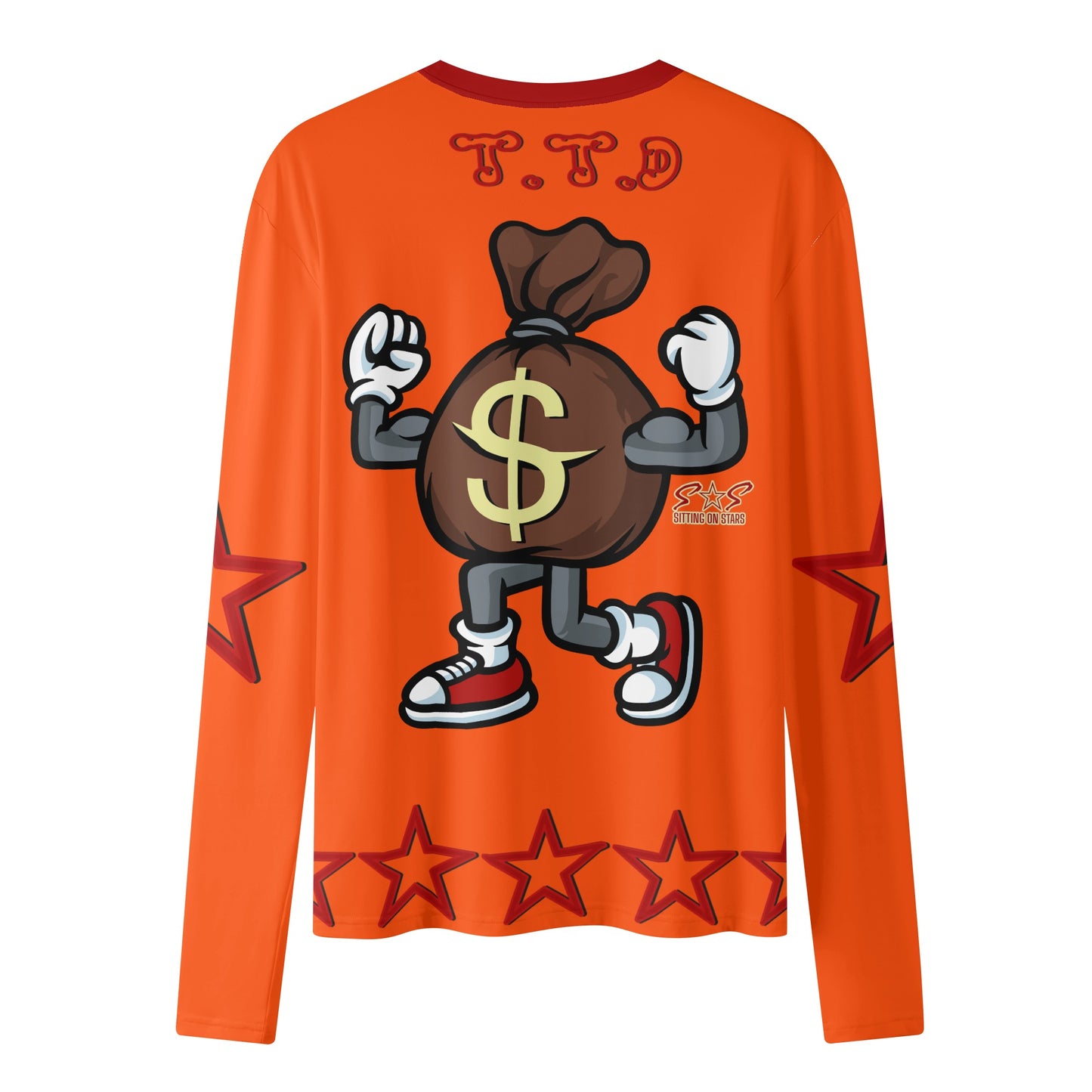 T.T.D (Ten Toes Down) Womens Dark Orange Long Sleeve T Shirt