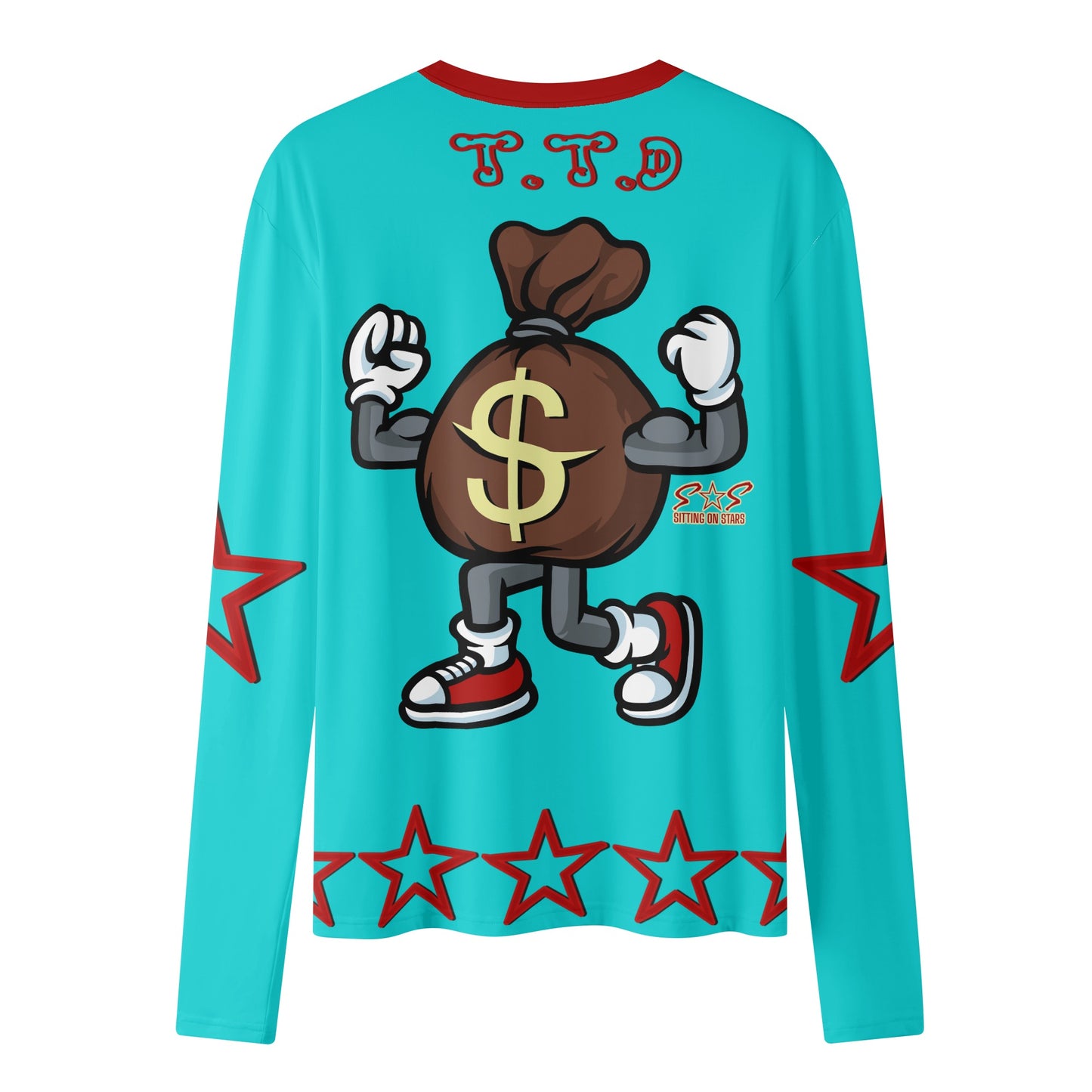 T.T.D (Ten Toes Down) Womens Turquoise Long Sleeve T Shirt