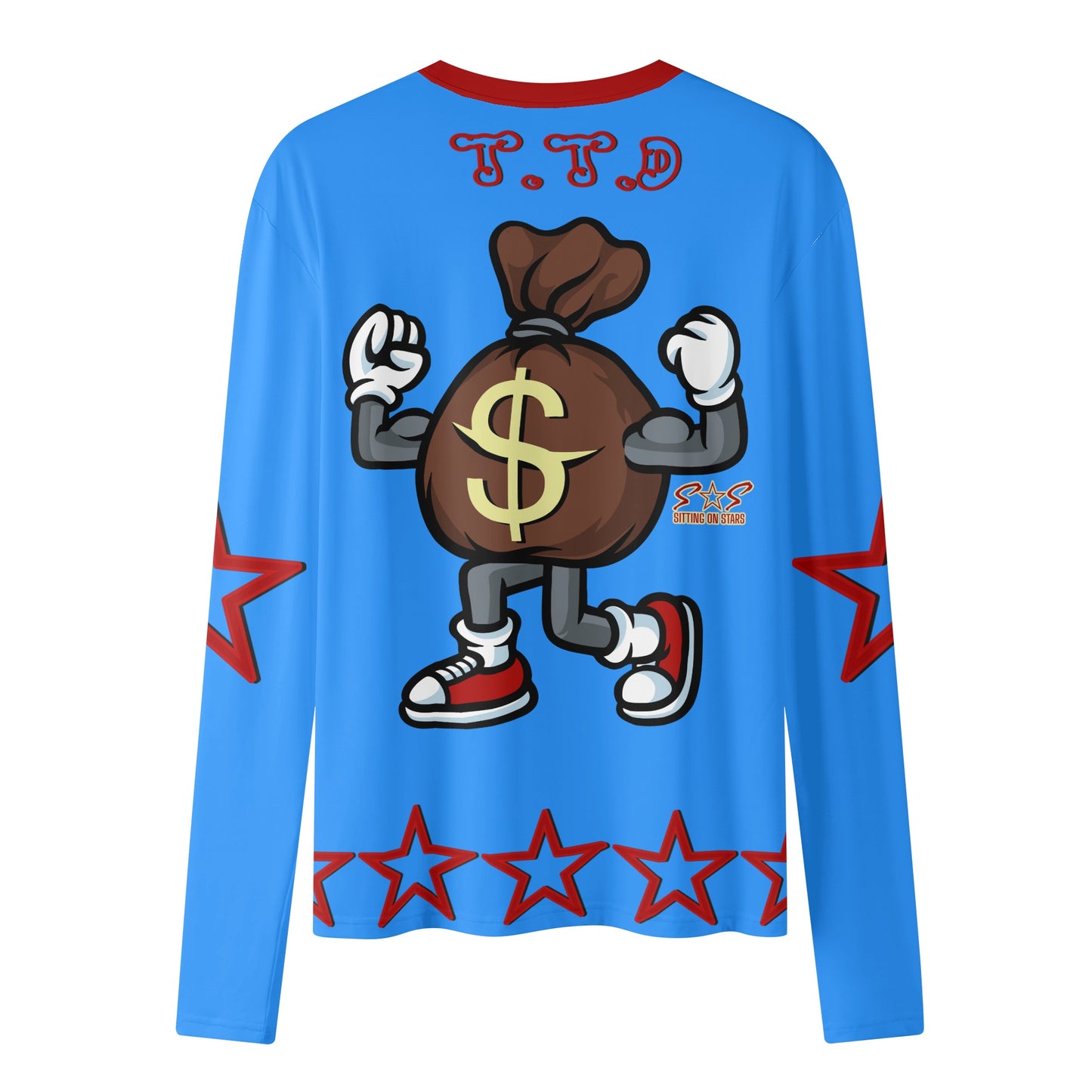 T.T.D (Ten Toes Down) Womens Blue Long Sleeve T Shirt