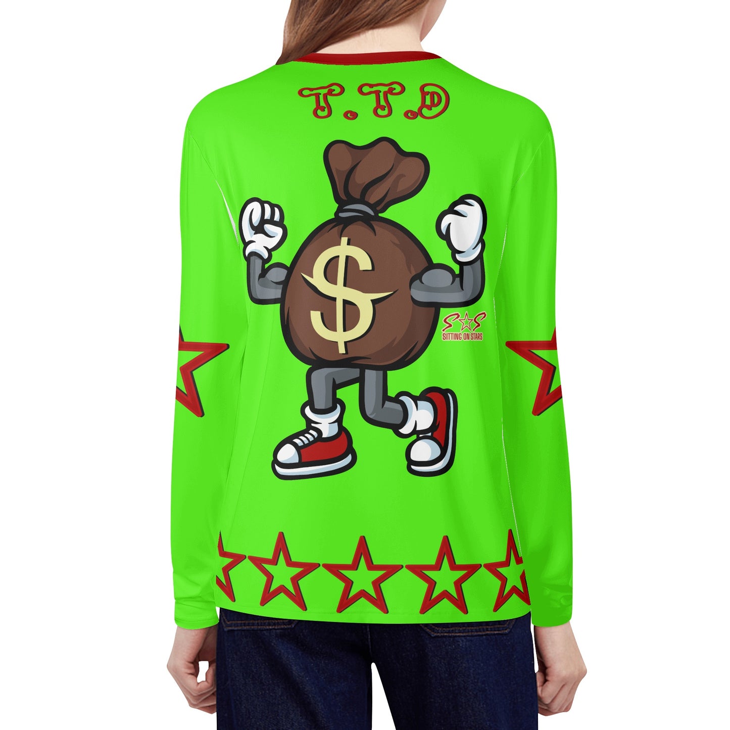 T.T.D (Ten Toes Down) Womens Goo Green Long Sleeve T Shirt