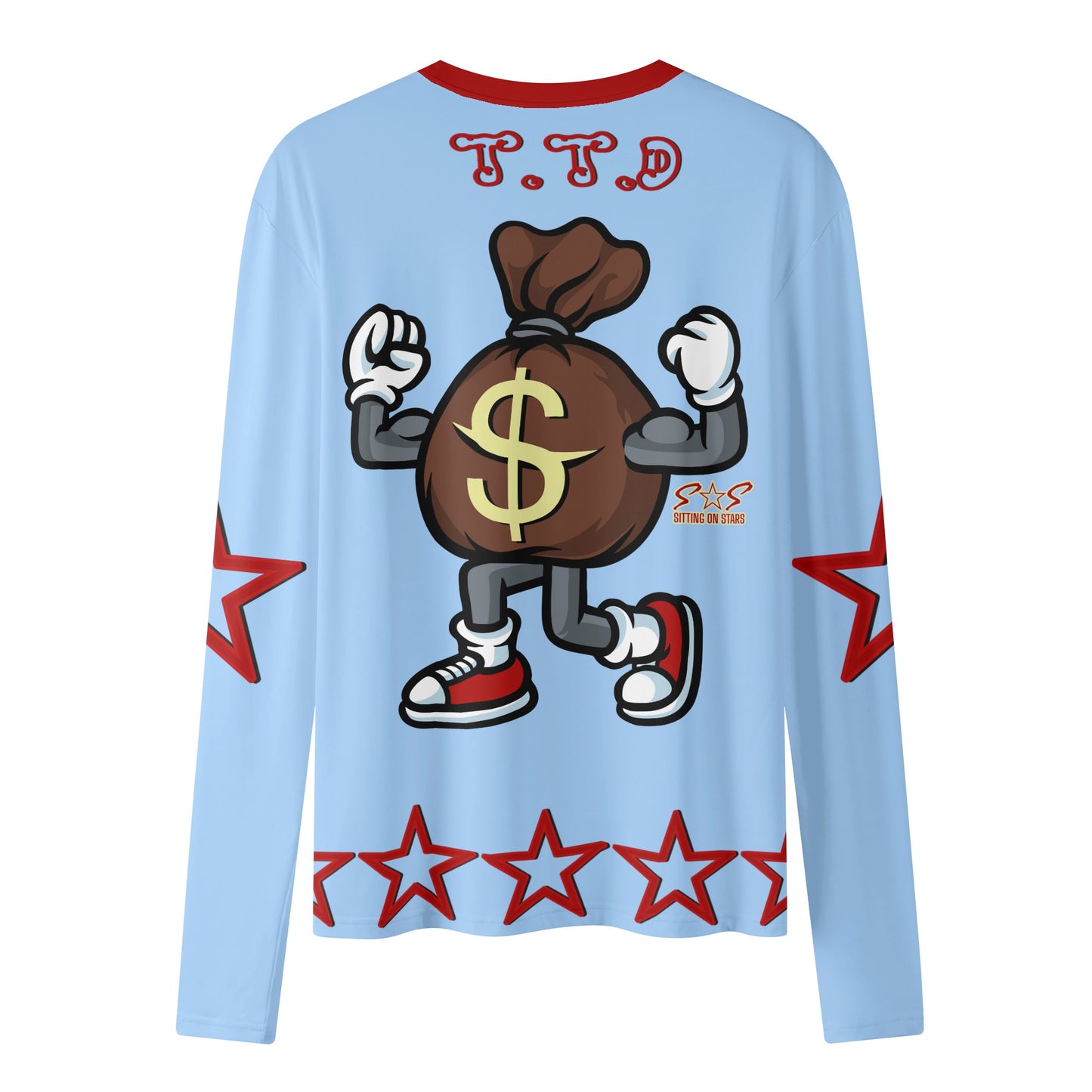 T.T.D (Ten Toes Down) Womens Sky Blue Long Sleeve T Shirt