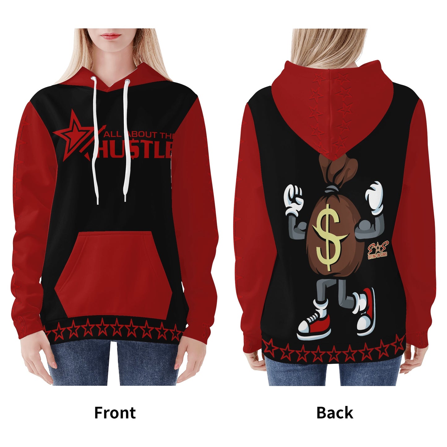 T.T.D (Ten Toes Down) Womens Black Hoodie