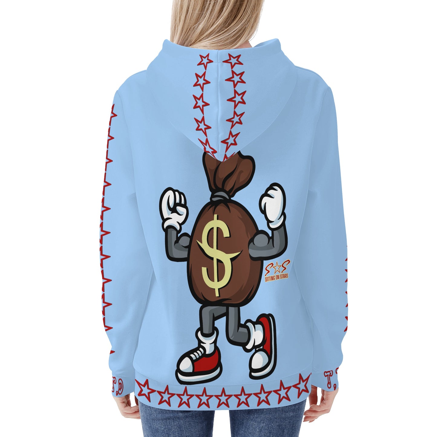 T.T.D (Ten Toes Down) Womens Sky Blue Hoodie