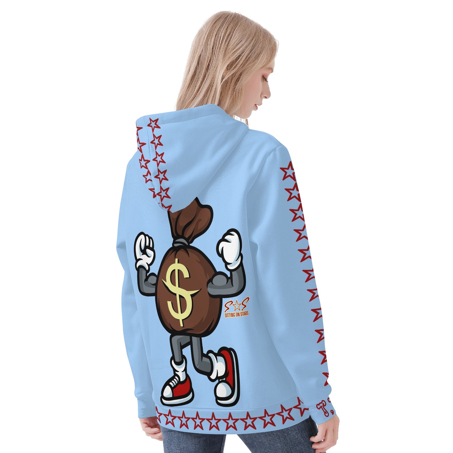 T.T.D (Ten Toes Down) Womens Sky Blue Hoodie