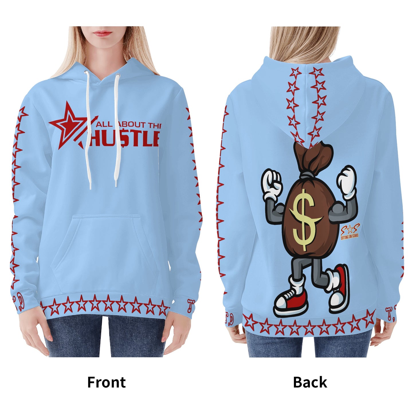 T.T.D (Ten Toes Down) Womens Sky Blue Hoodie