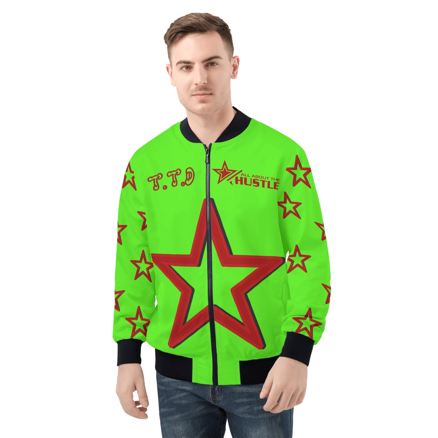 T.T.D (Ten Toes Down) Mens Goo Green Zip Up Jacket