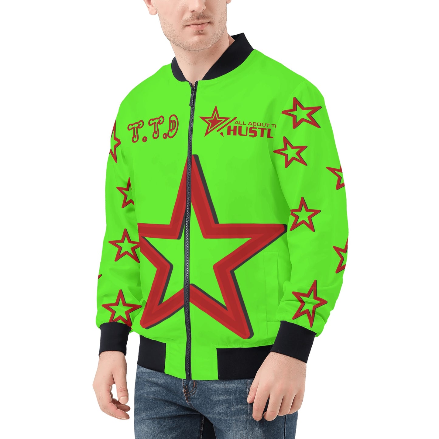 T.T.D (Ten Toes Down) Mens Goo Green Zip Up Jacket