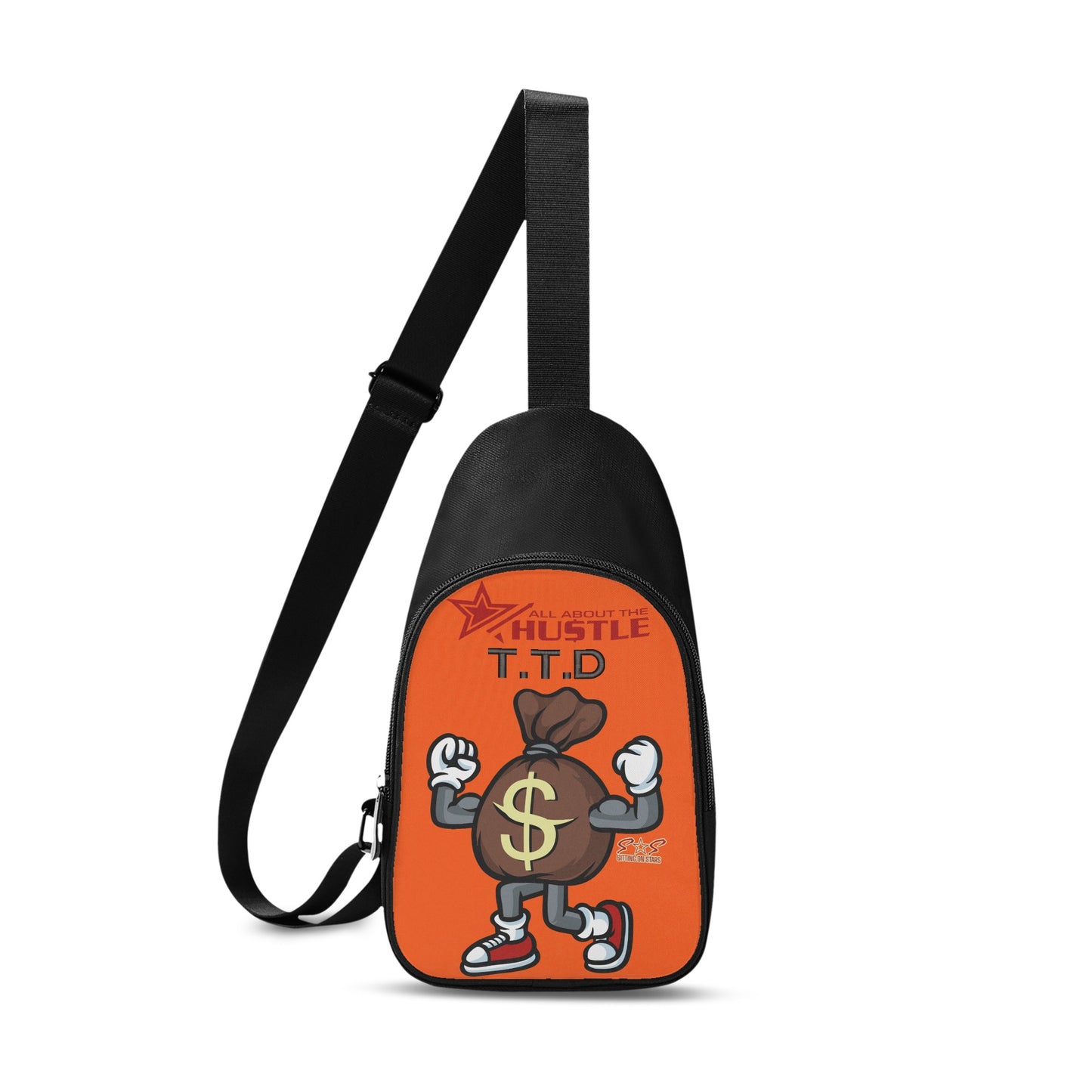 T.T.D (Ten Toes Down) Printed+Embroidered Dark Orange Chest Bags