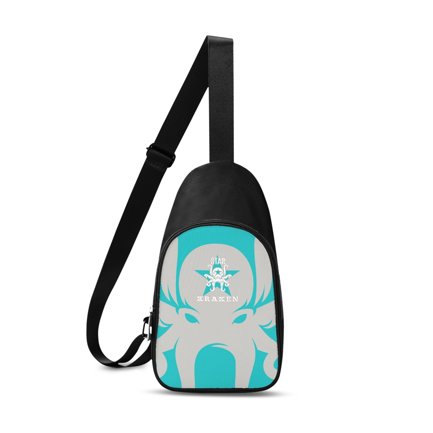 Star Kraken Printed+Embroidered Turquoise Chest Bags