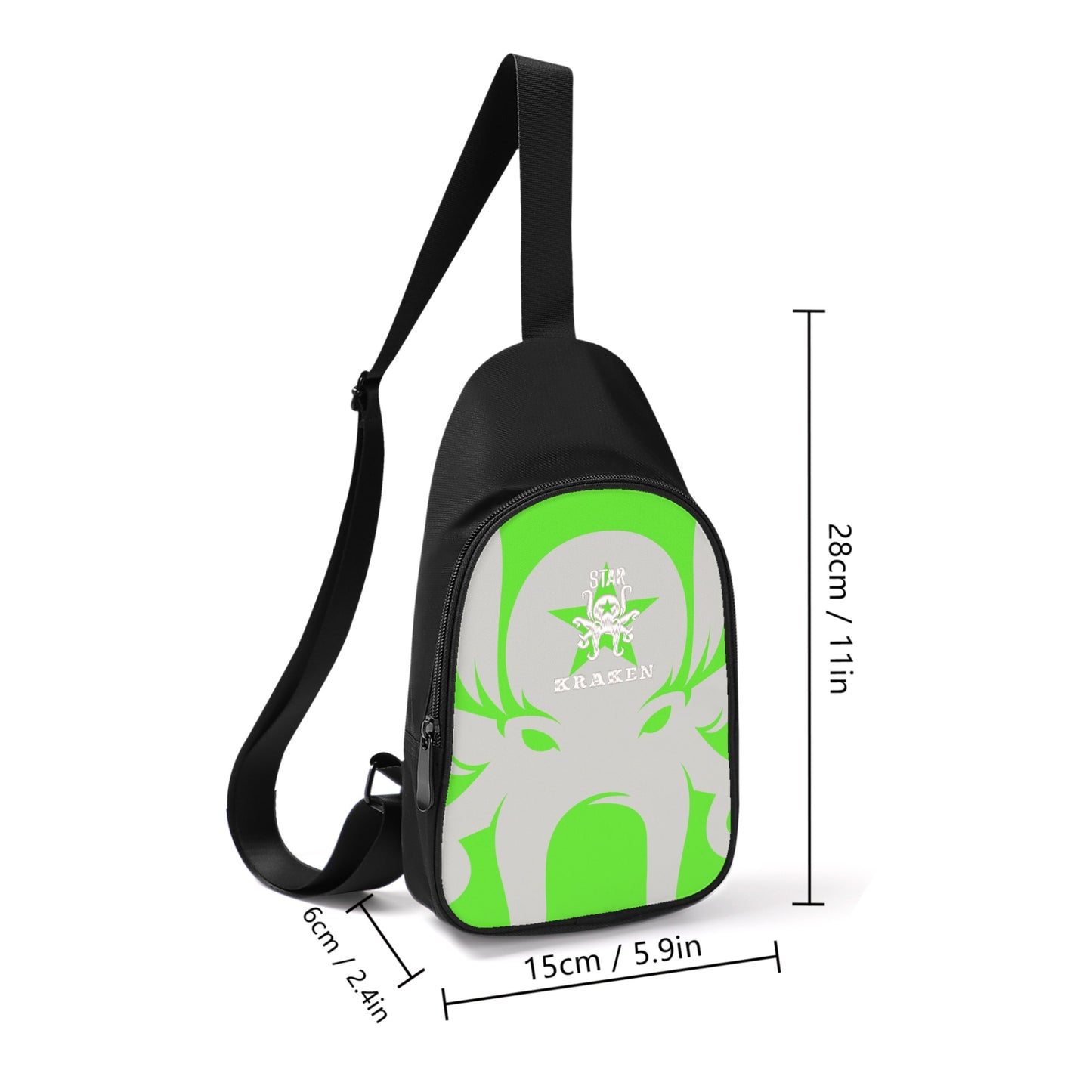 Star Kraken Printed+Embroidered Goo Green Chest Bags