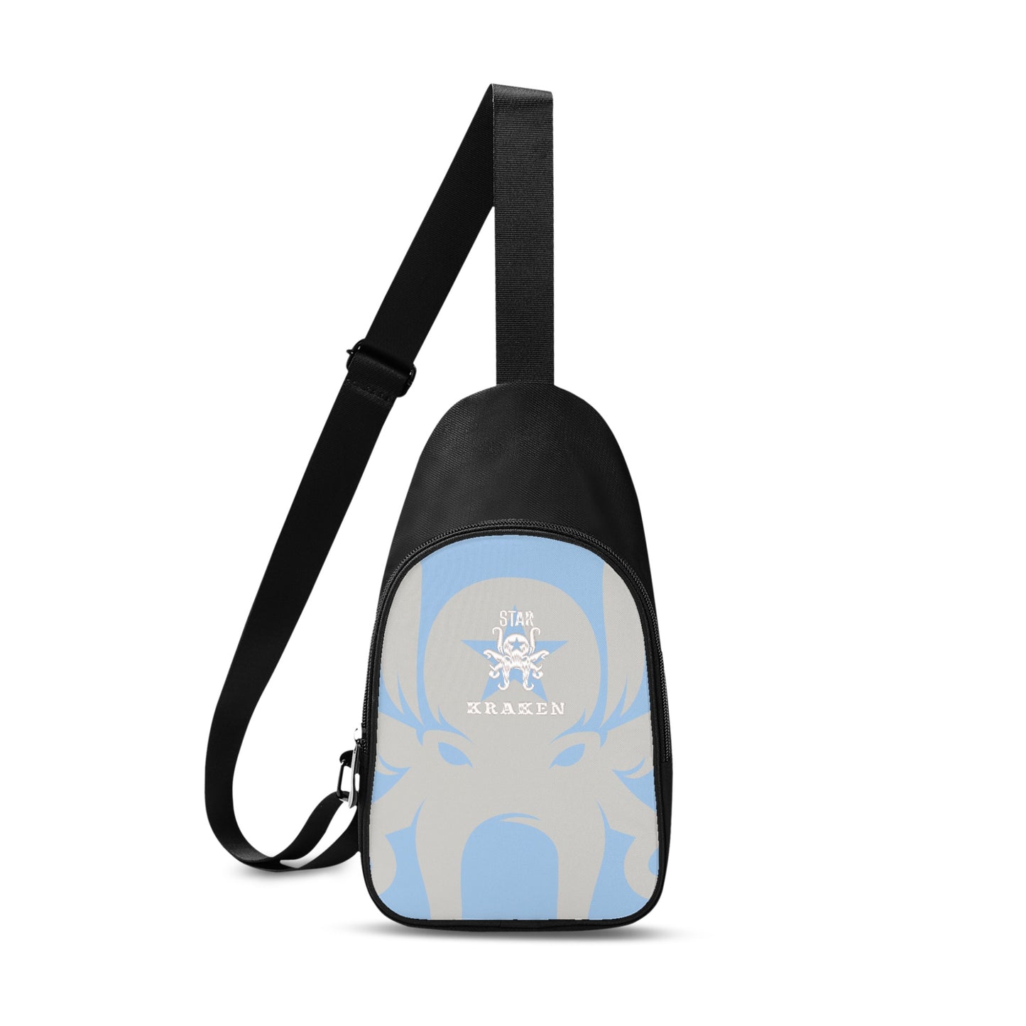 Star Kraken Printed+Embroidered Sky Blue Chest Bags