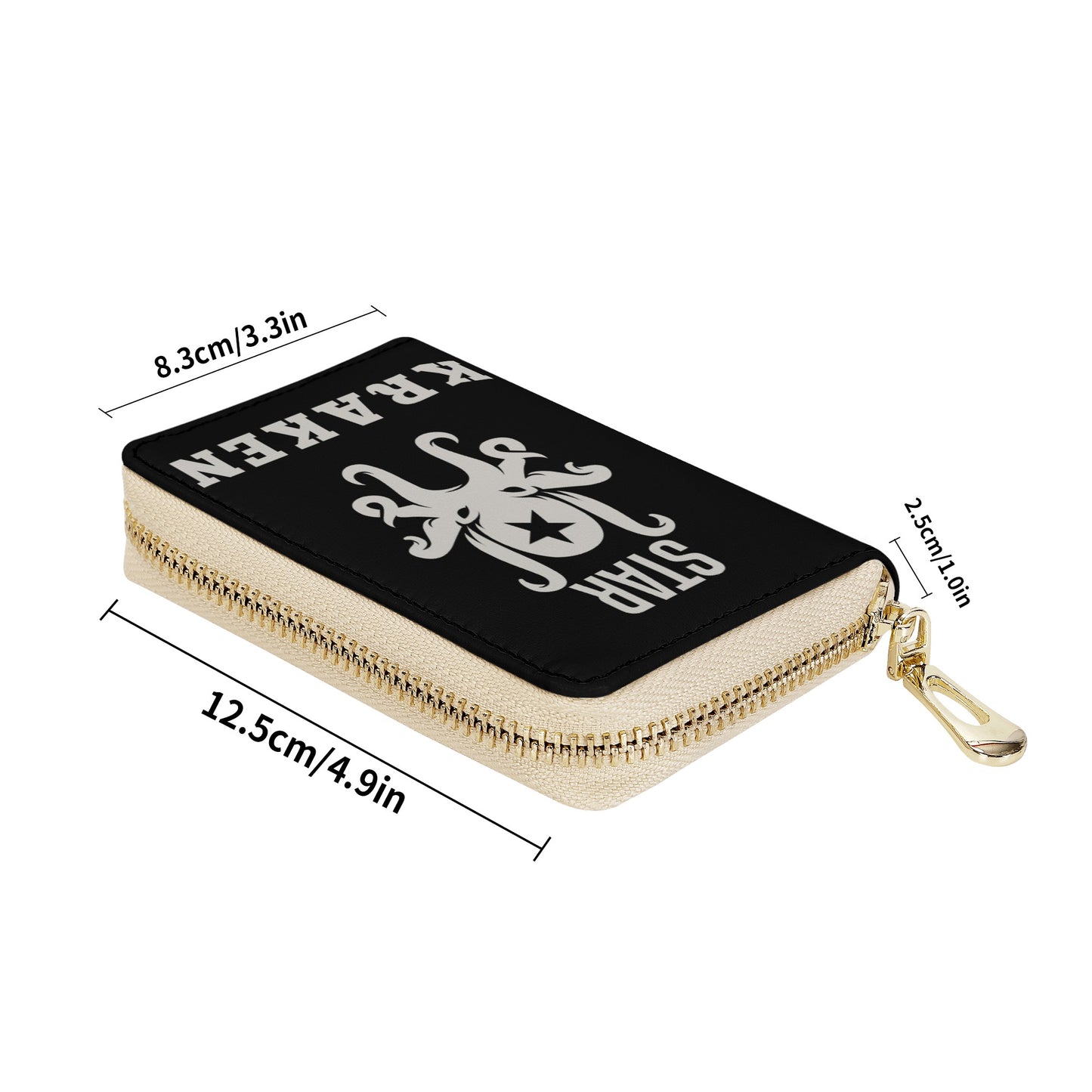 Star Kraken Black Zipper Card Holder