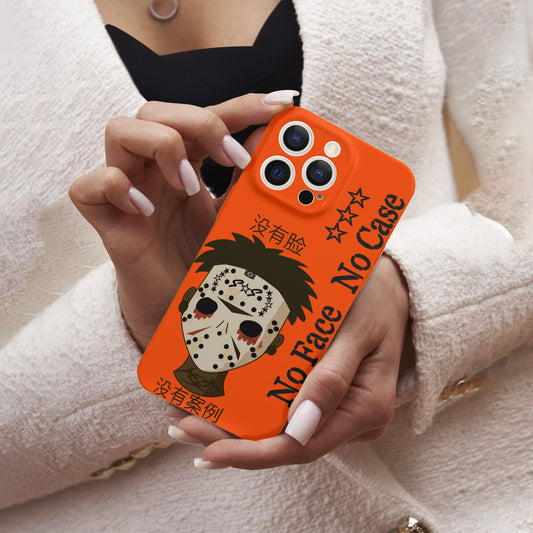 No Face, No Case Dark Orange IPhone 15 Pro Phone Case Protector