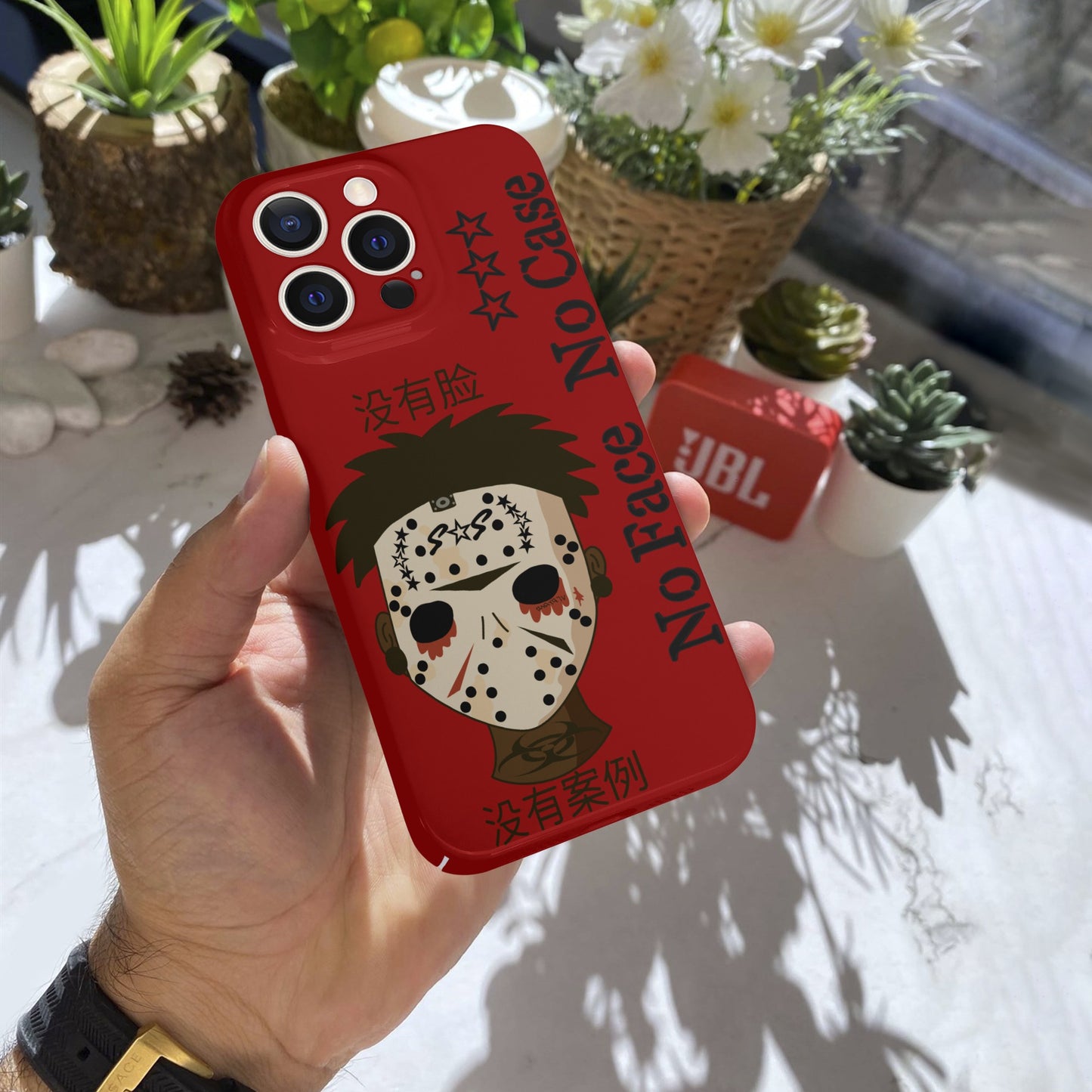 No Face, No Case Moroon IPhone 15 Pro Phone Case Protector