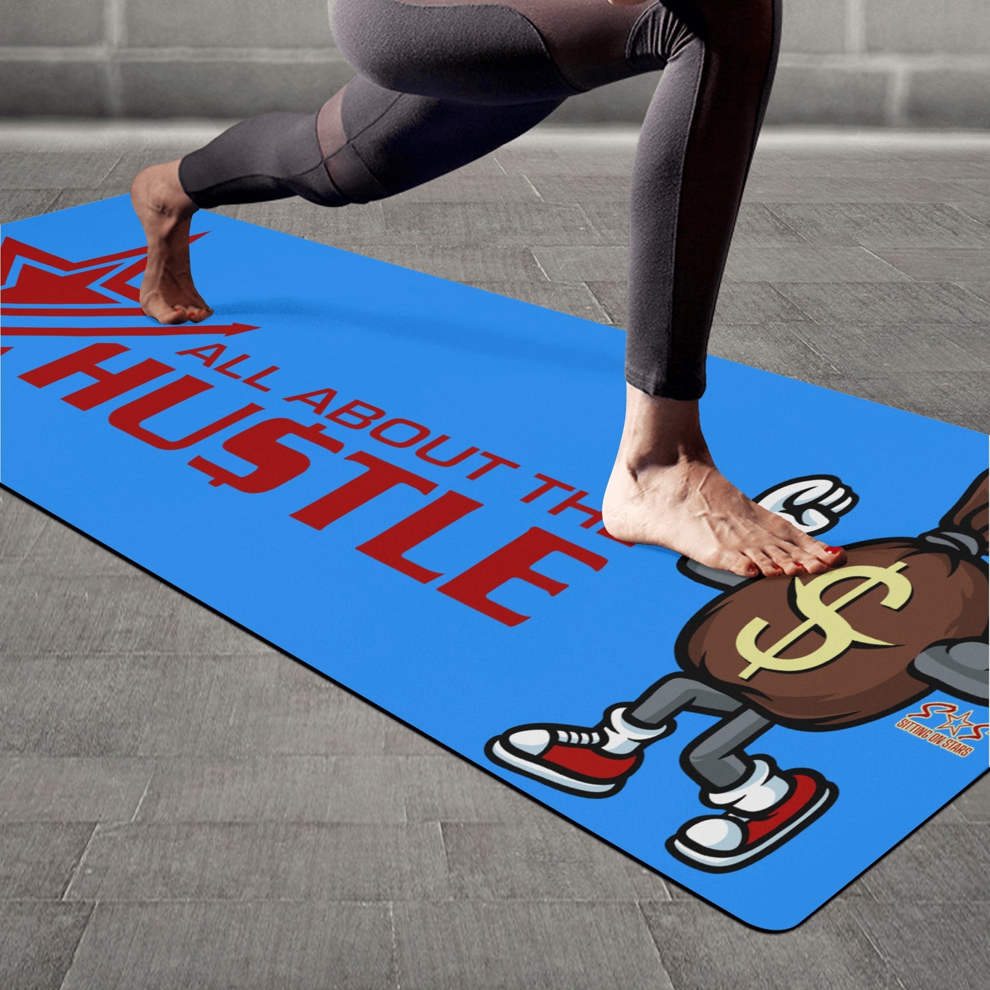 T.T.D (Ten Toes Down)Blue 4mm Rubber Yoga Mat