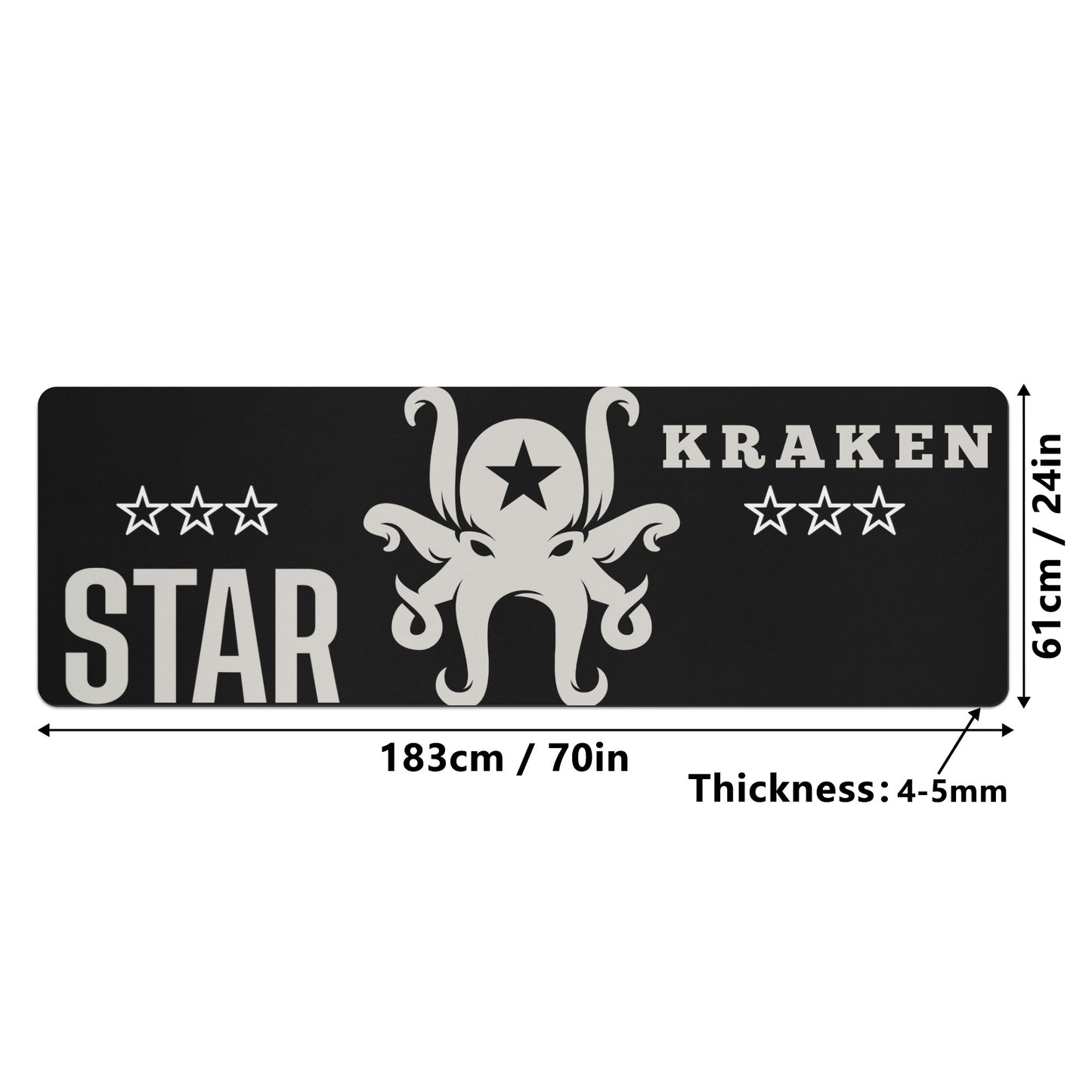 Star Kraken Black 4mm Rubber Yoga Mat