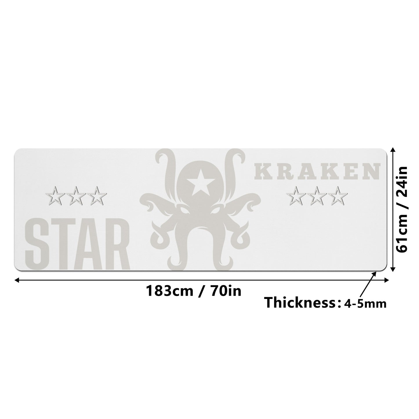 Star Kraken White 4mm Rubber Yoga Mat