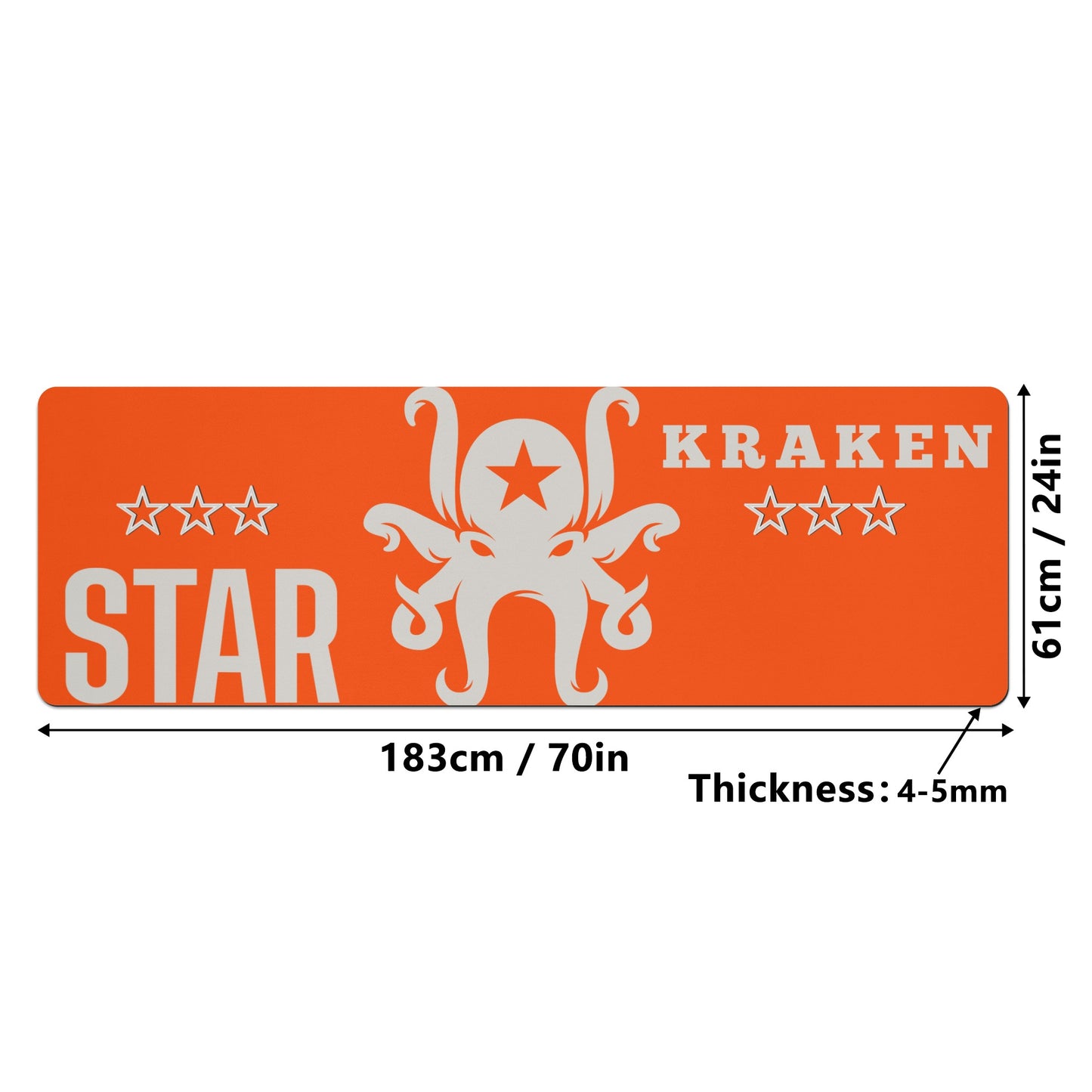 Star Kraken Dark Orange 4mm Rubber Yoga Mat