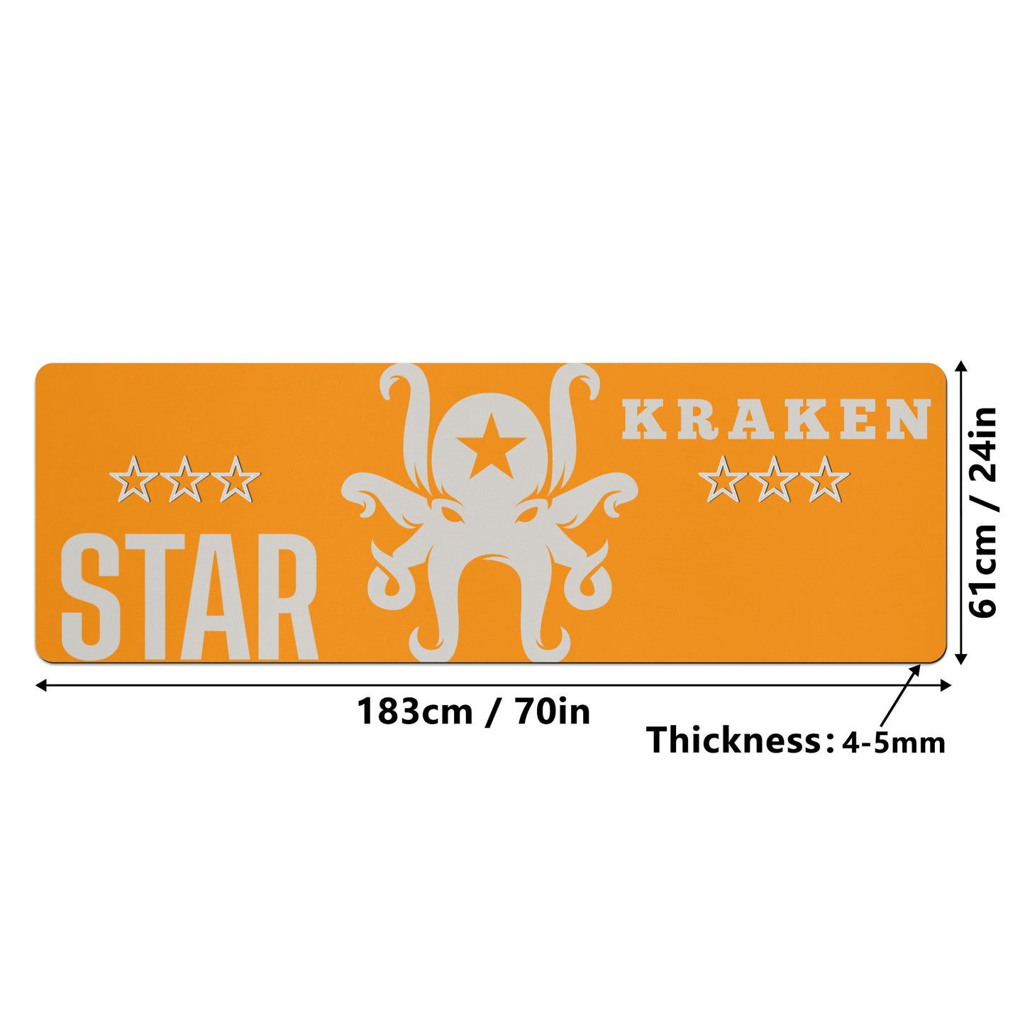 Star Kraken Orange 4mm Rubber Yoga Mat