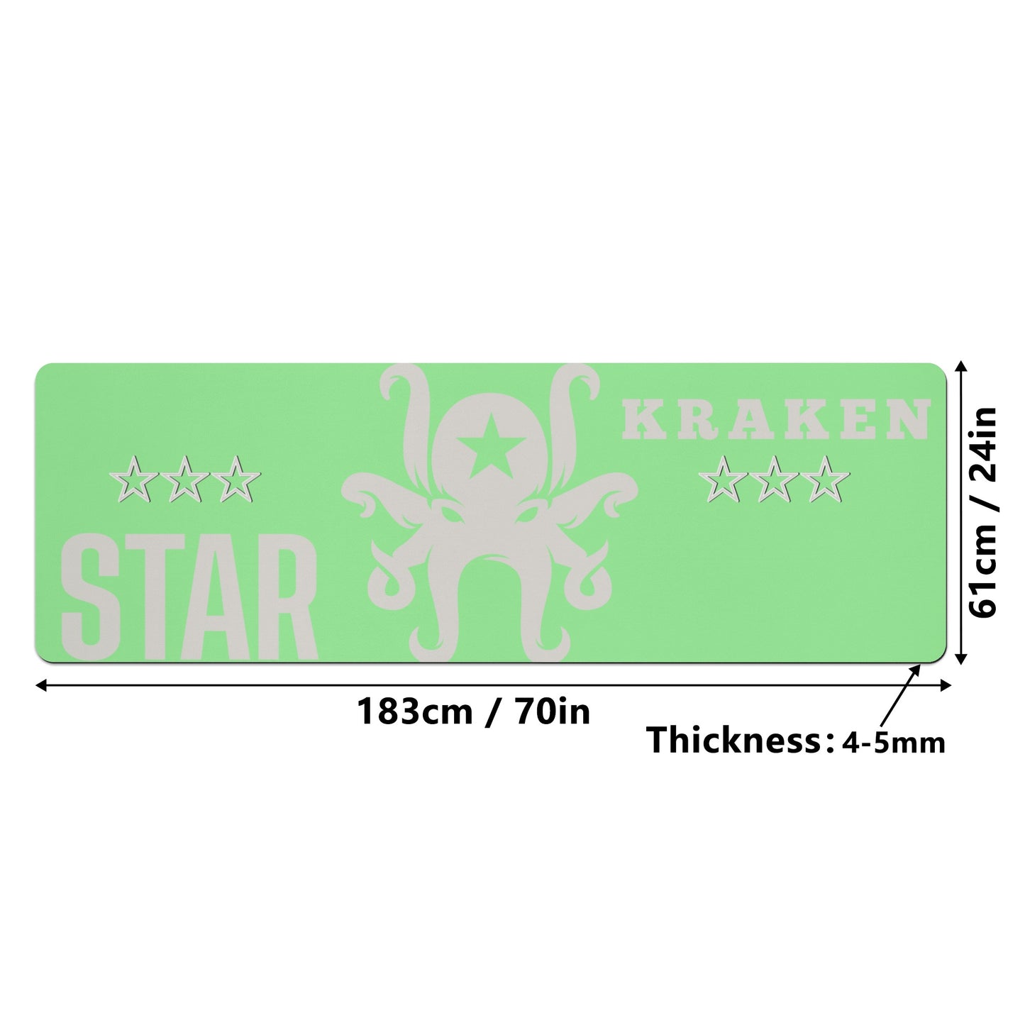 Star Kraken Mint Green 4mm Rubber Yoga Mat