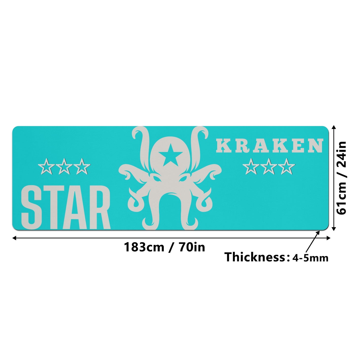 Star Kraken Turquoise 4mm Rubber Yoga Mat