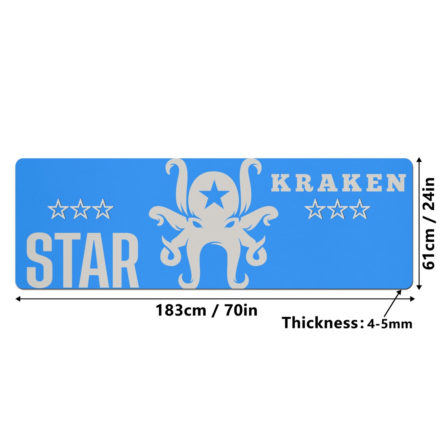 Star Kraken Blue 4mm Rubber Yoga Mat