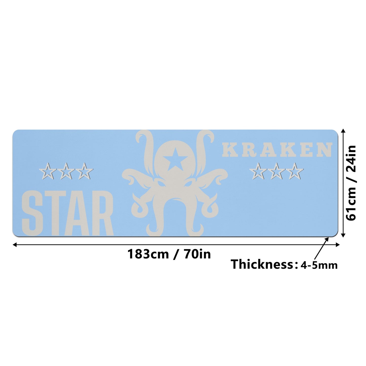 Star Kraken Sky Blue 4mm Rubber Yoga Mat