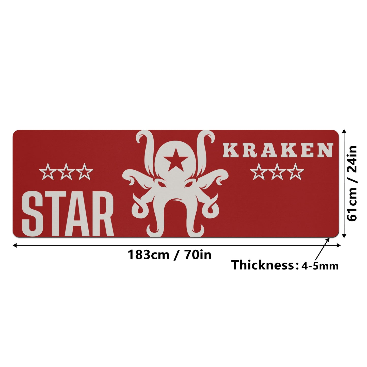 Star Kraken Maroon 4mm Rubber Yoga Mat