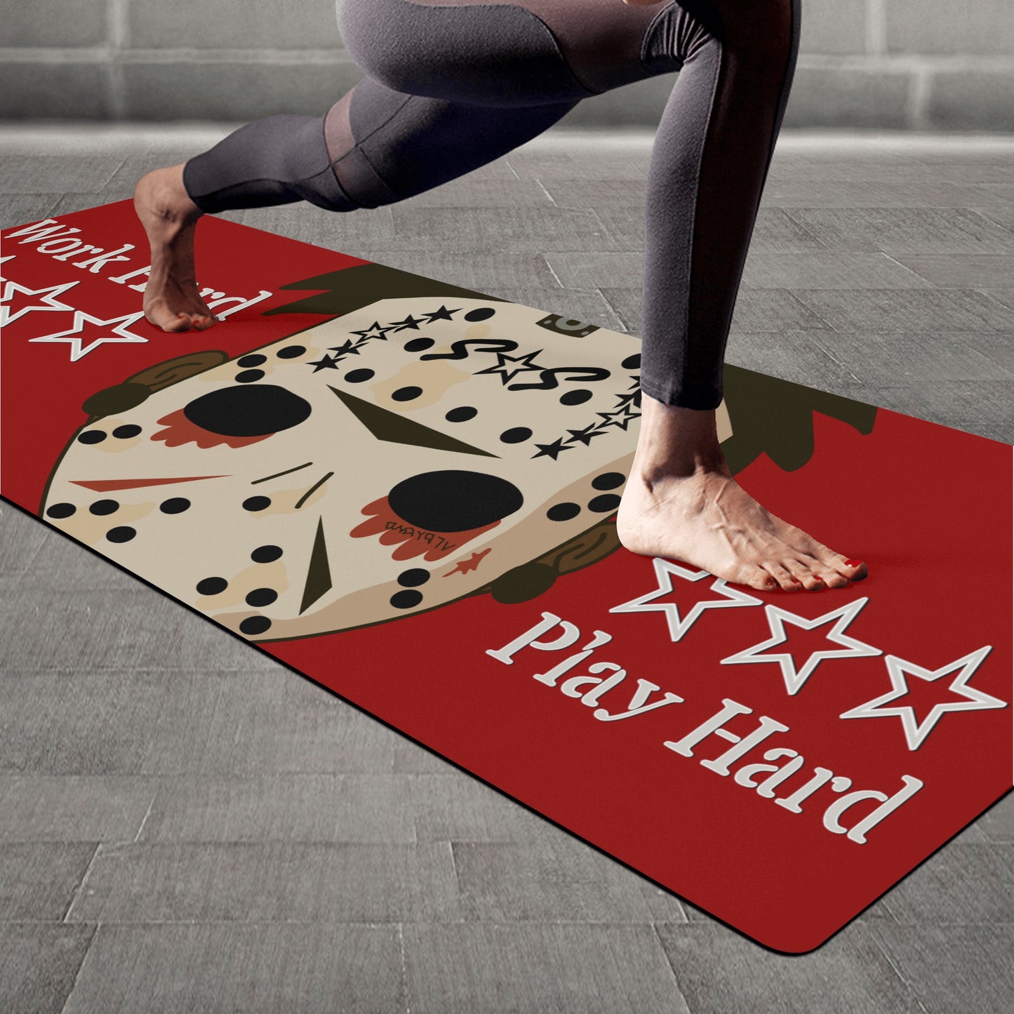 No Face, No Case Maroon 4mm Rubber Yoga Mat