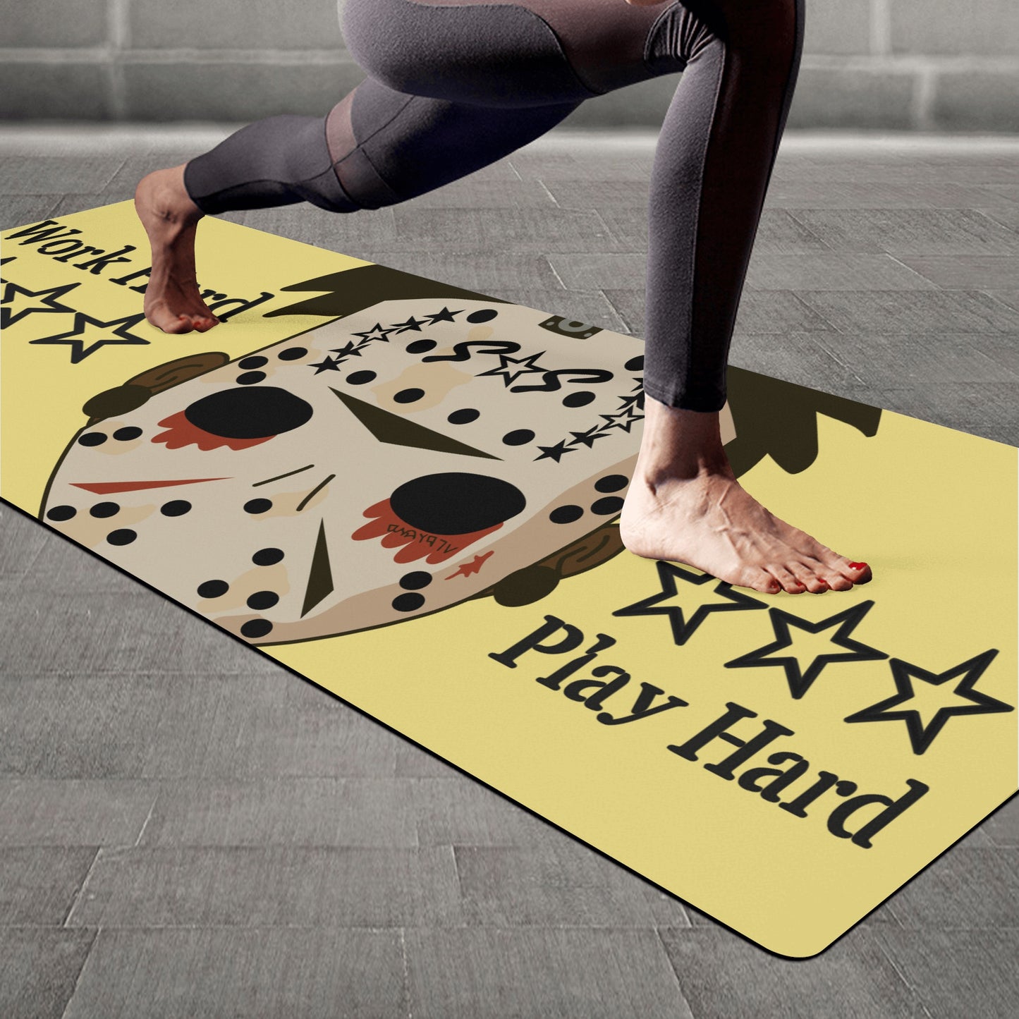 No Face, No Case Tan 4mm Rubber Yoga Mat