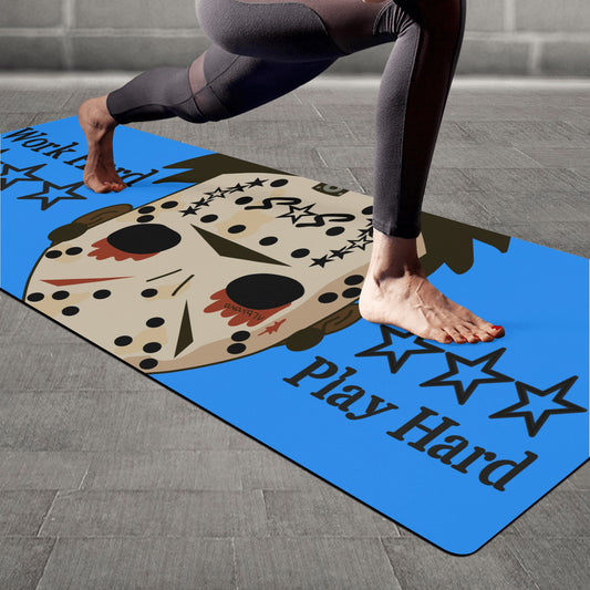 No Face, No Case Blue 4mm Rubber Yoga Mat