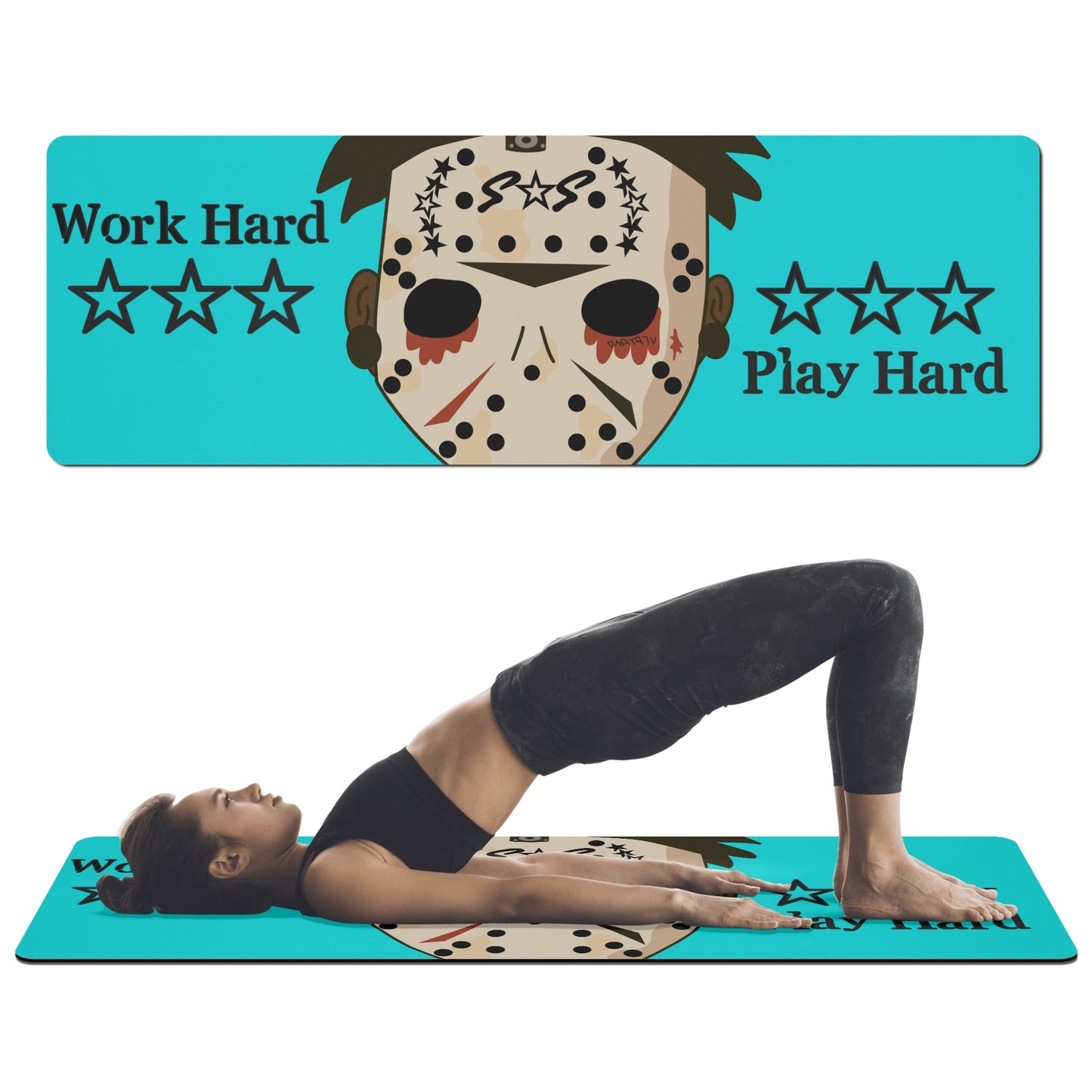 No Face, No Case Turquoise 4mm Rubber Yoga Mat