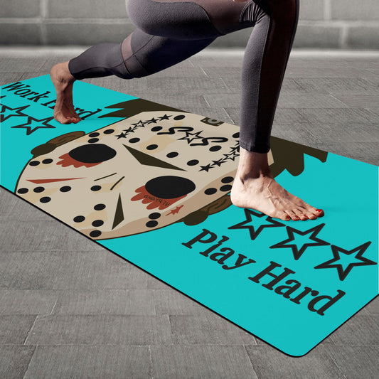 No Face, No Case Turquoise 4mm Rubber Yoga Mat