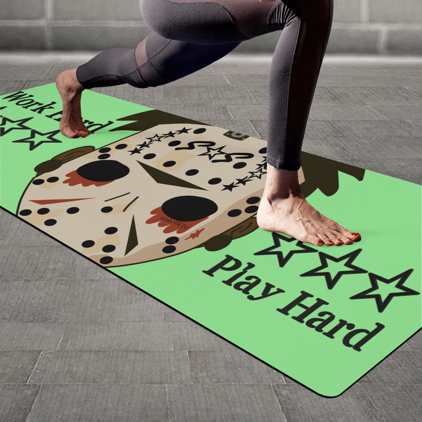 No Face, No Case Mint Green 4mm Rubber Yoga Mat