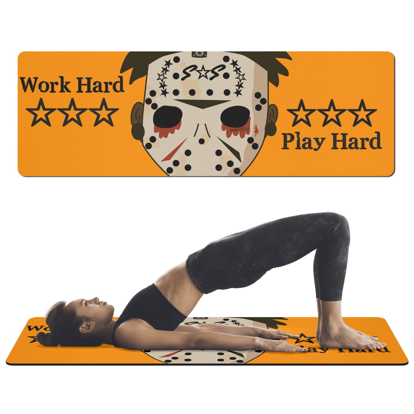 No Face, No Case Orange 4mm Rubber Yoga Mat