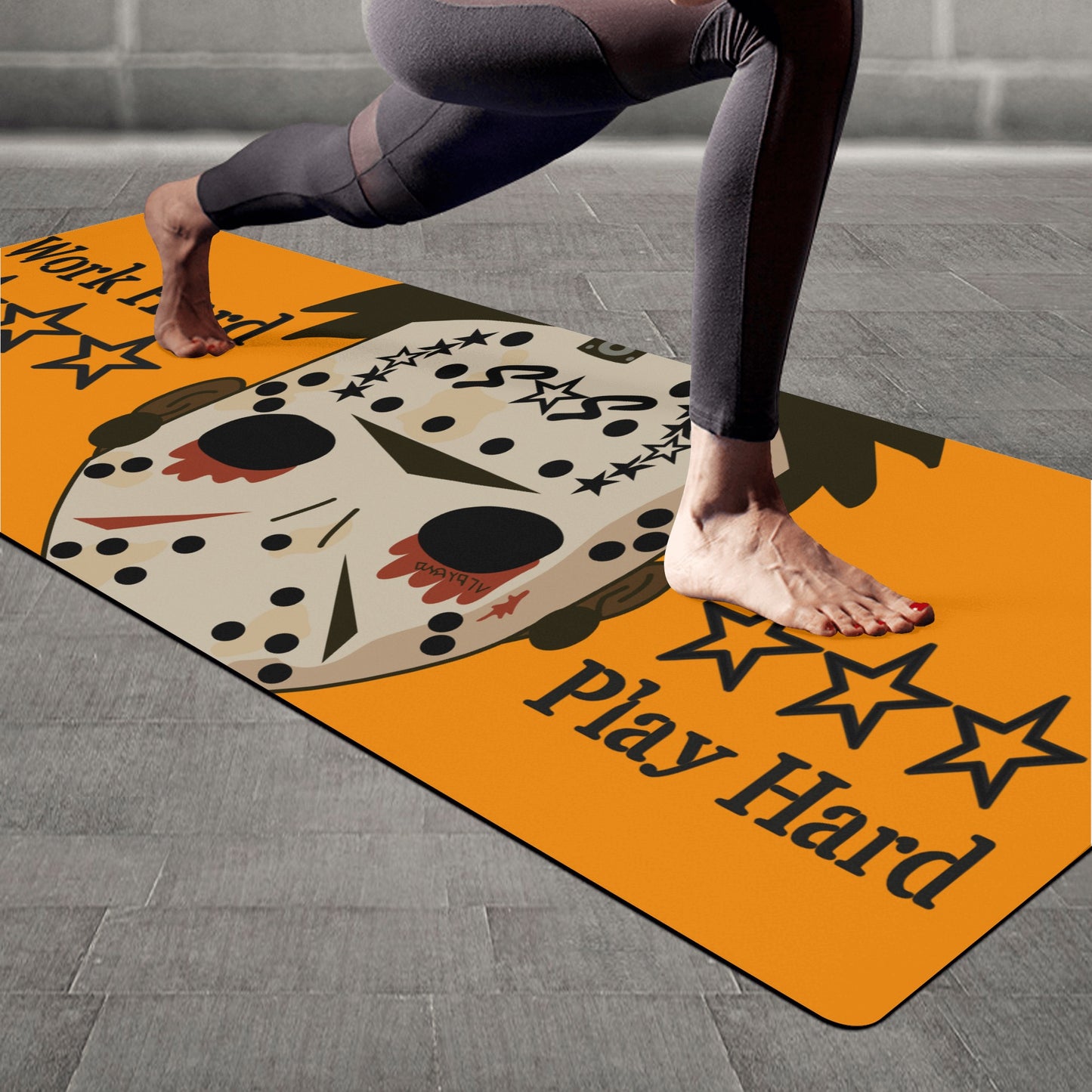 No Face, No Case Orange 4mm Rubber Yoga Mat