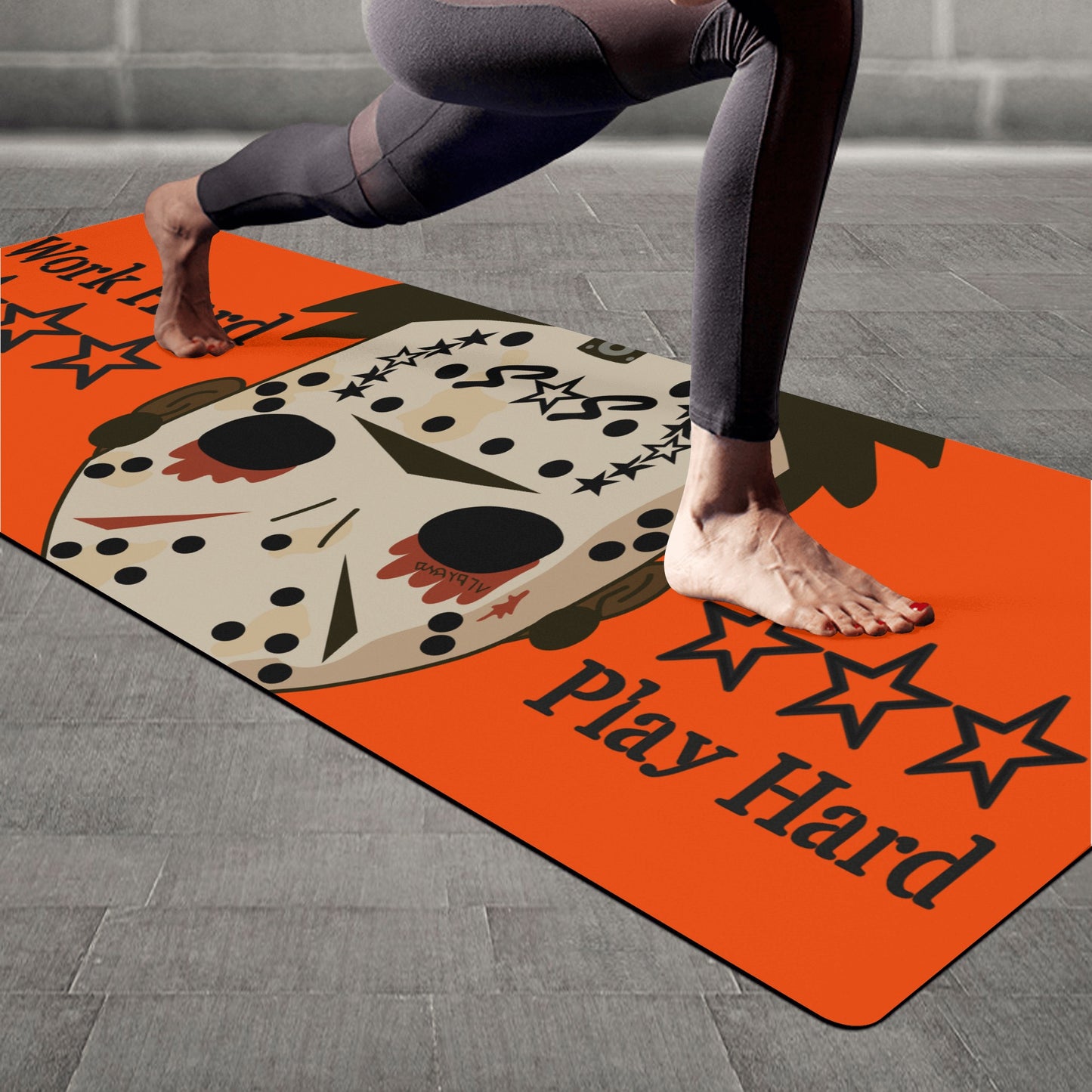 No Face, No Case Dark Orange 4mm Rubber Yoga Mat