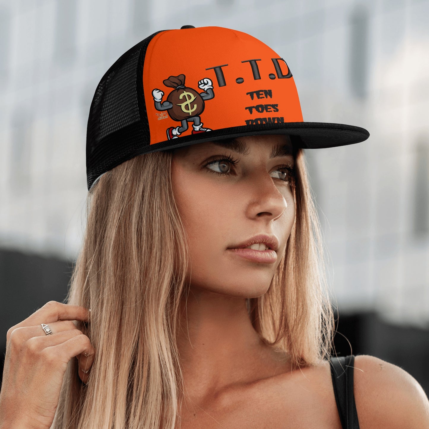 T.T.D (Ten Toes Down) DarkOrange/Black Star Snap Backs